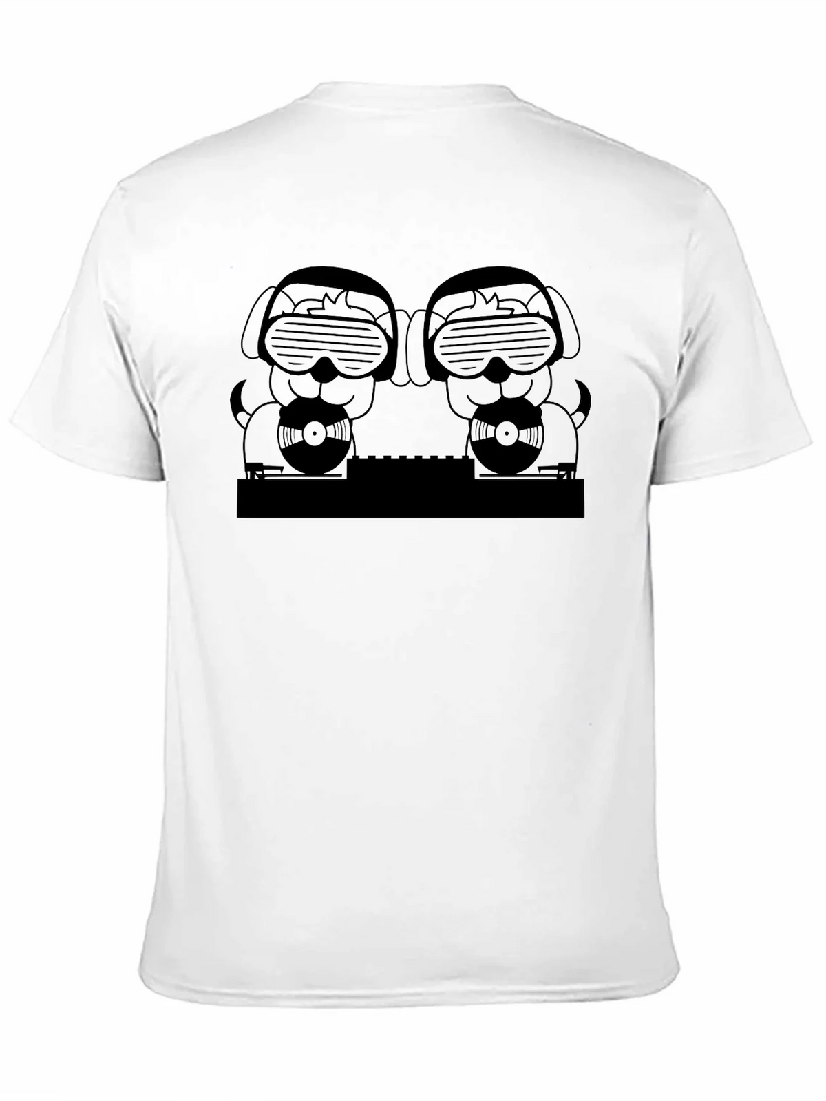 DJ Dogs Graphic Tee - Black Crew Neck T-Shirt product image 5