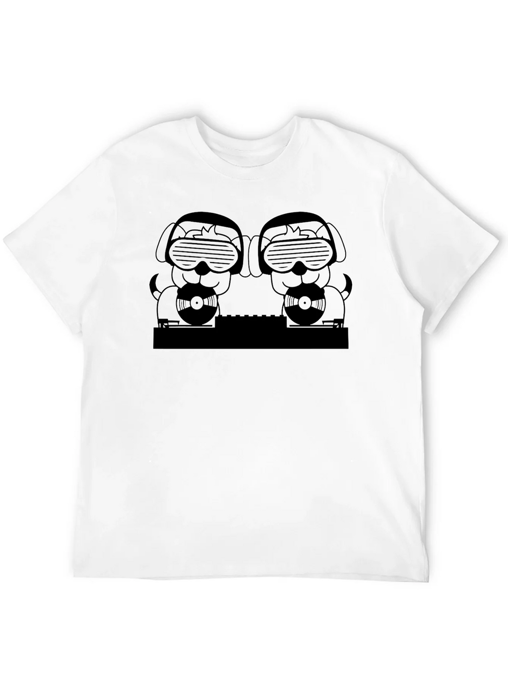 DJ Dogs Graphic Tee - Black Crew Neck T-Shirt product image 6