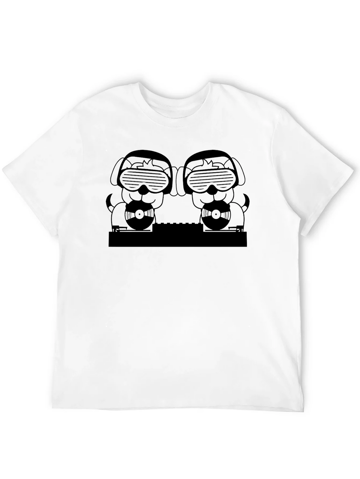 DJ Dogs Graphic Tee - Black Crew Neck T-Shirt product image 6