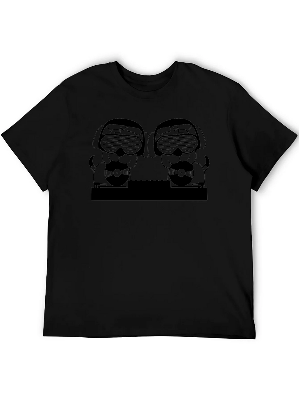 DJ Dogs Graphic Tee - Black Crew Neck T-Shirt product image 4