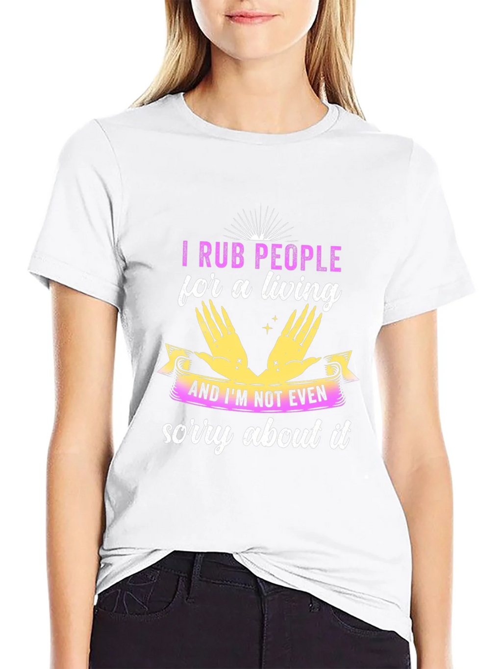 I Rub People For A Living Black T-Shirt product image 7