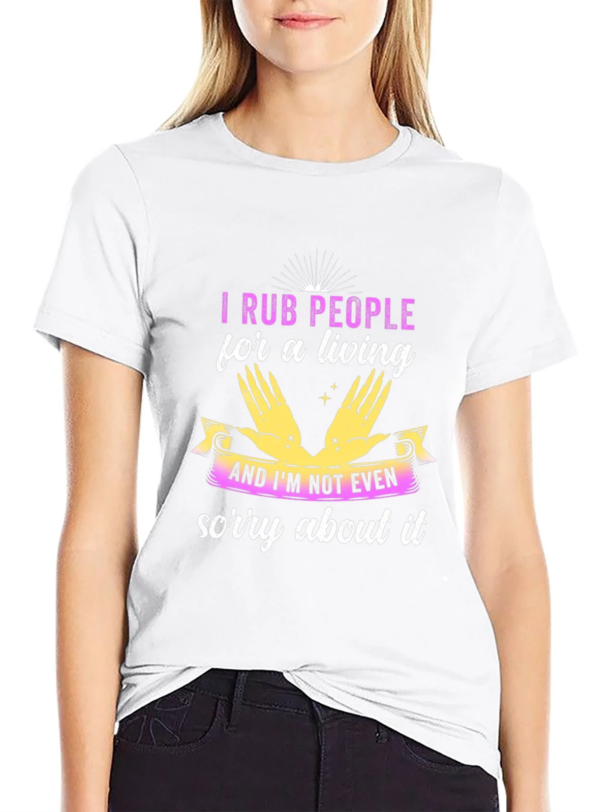 I Rub People For A Living Black T-Shirt product image 7