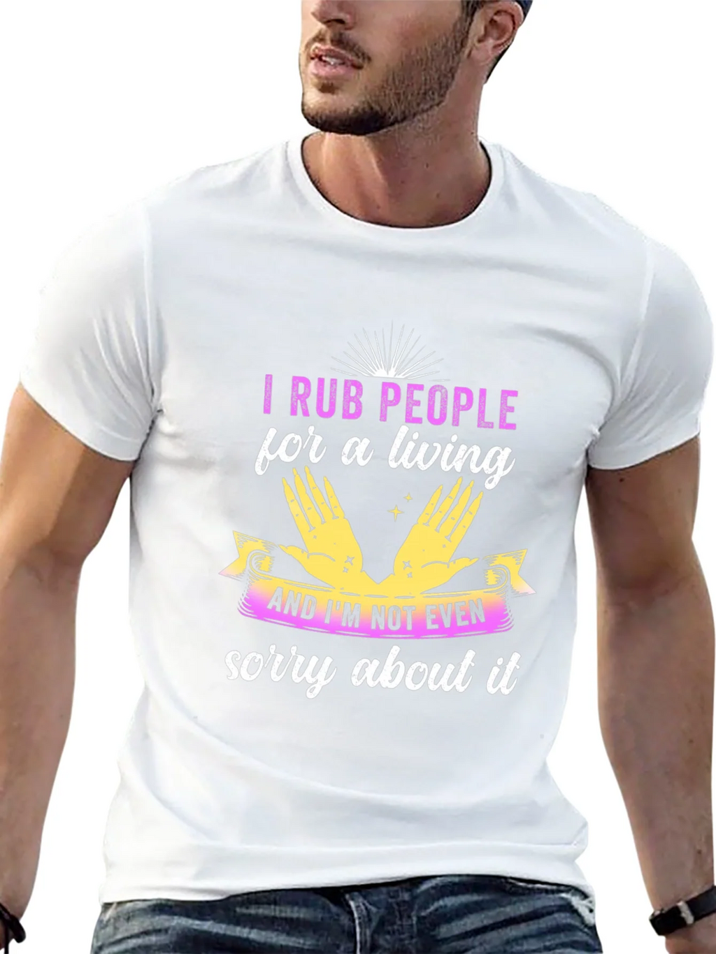 I Rub People For A Living Black T-Shirt product image 11