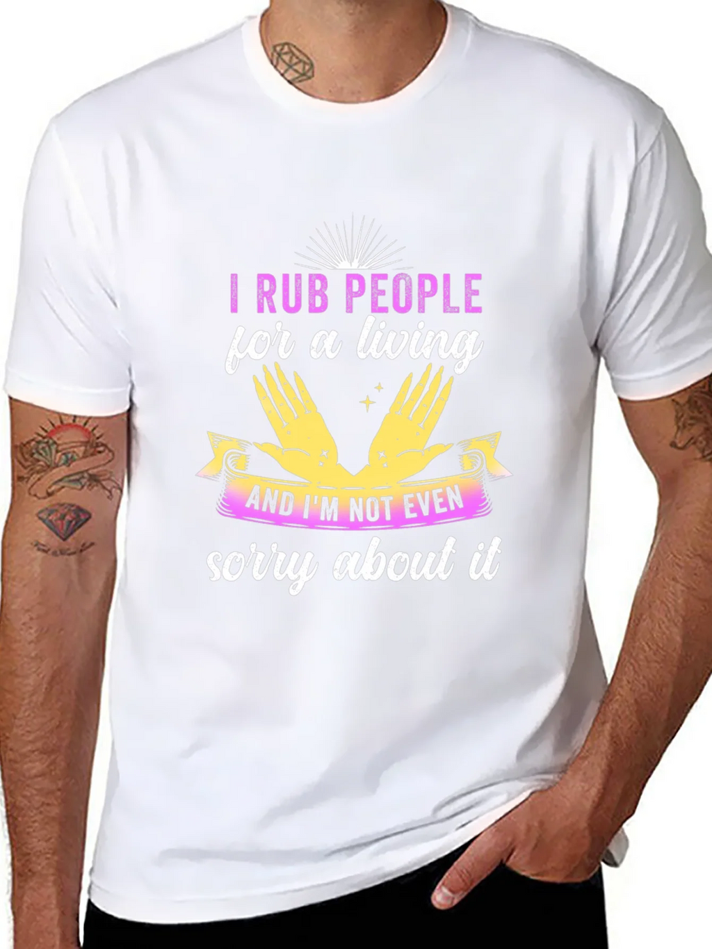 I Rub People For A Living Black T-Shirt product image 6
