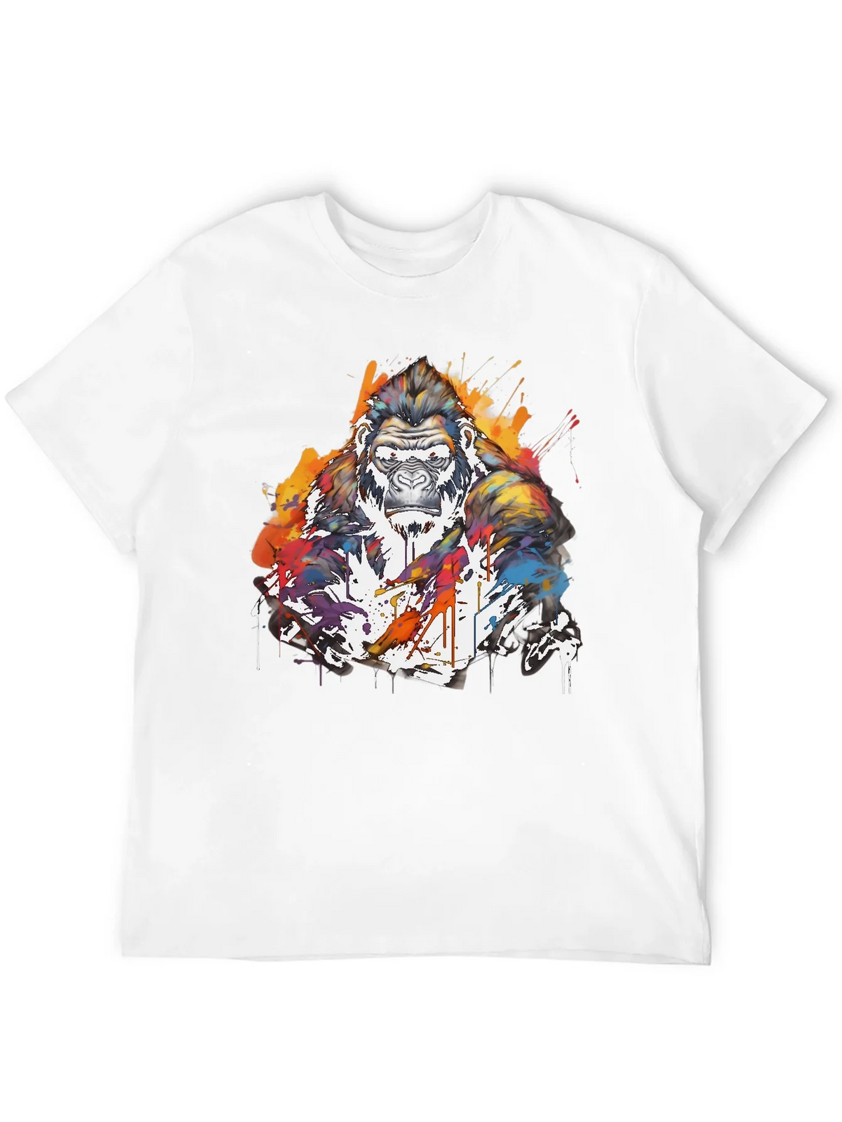 Artistic Gorilla Graphic Black T-Shirt product image 8