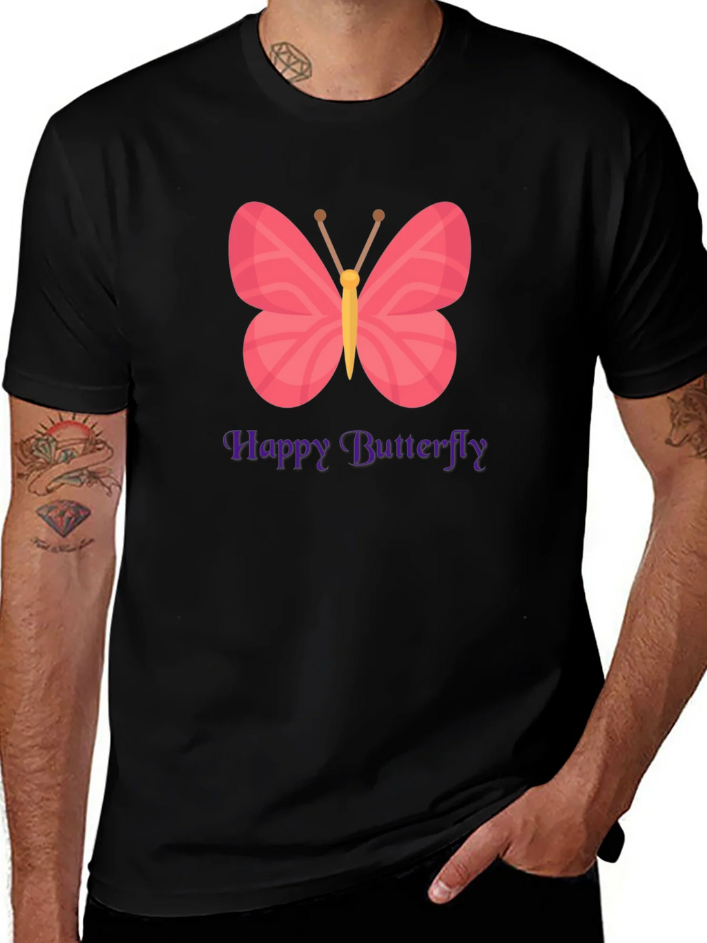 Happy Butterfly Graphic T-Shirt product image 1