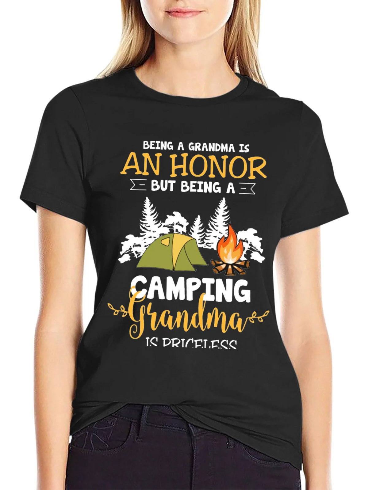 Camping Grandma T-Shirt - Honor & Priceless product image 2