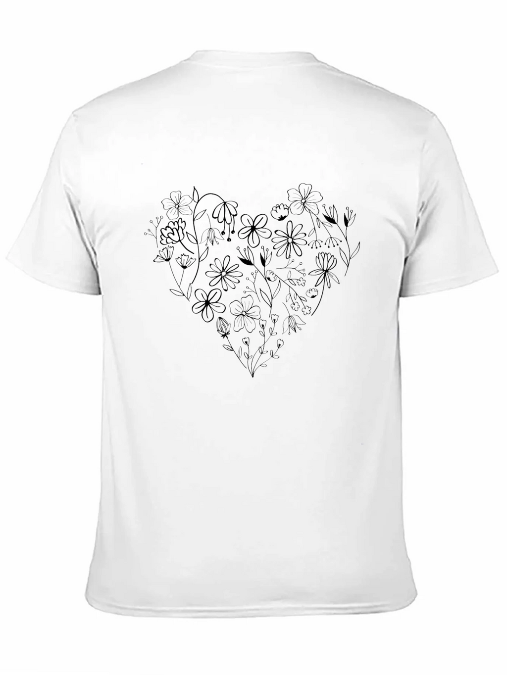 Floral Heart Graphic Black T-Shirt - Stylish Casual Wear product image 10