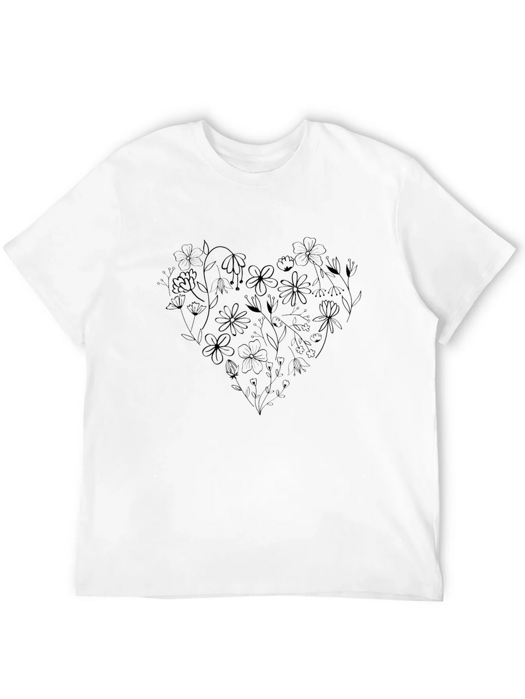 Floral Heart Graphic Black T-Shirt - Stylish Casual Wear product image 11