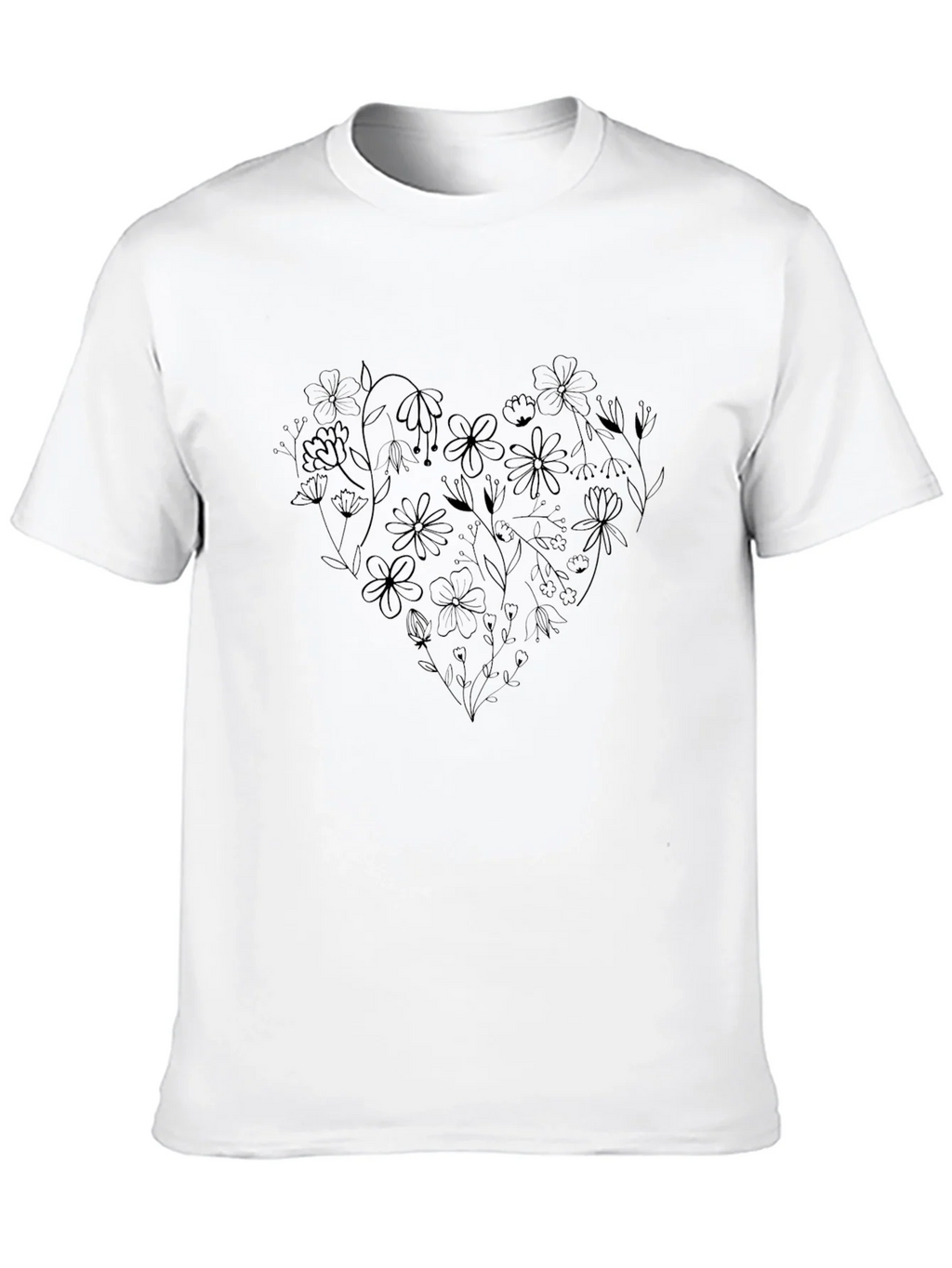 Floral Heart Graphic Black T-Shirt - Stylish Casual Wear product image 9