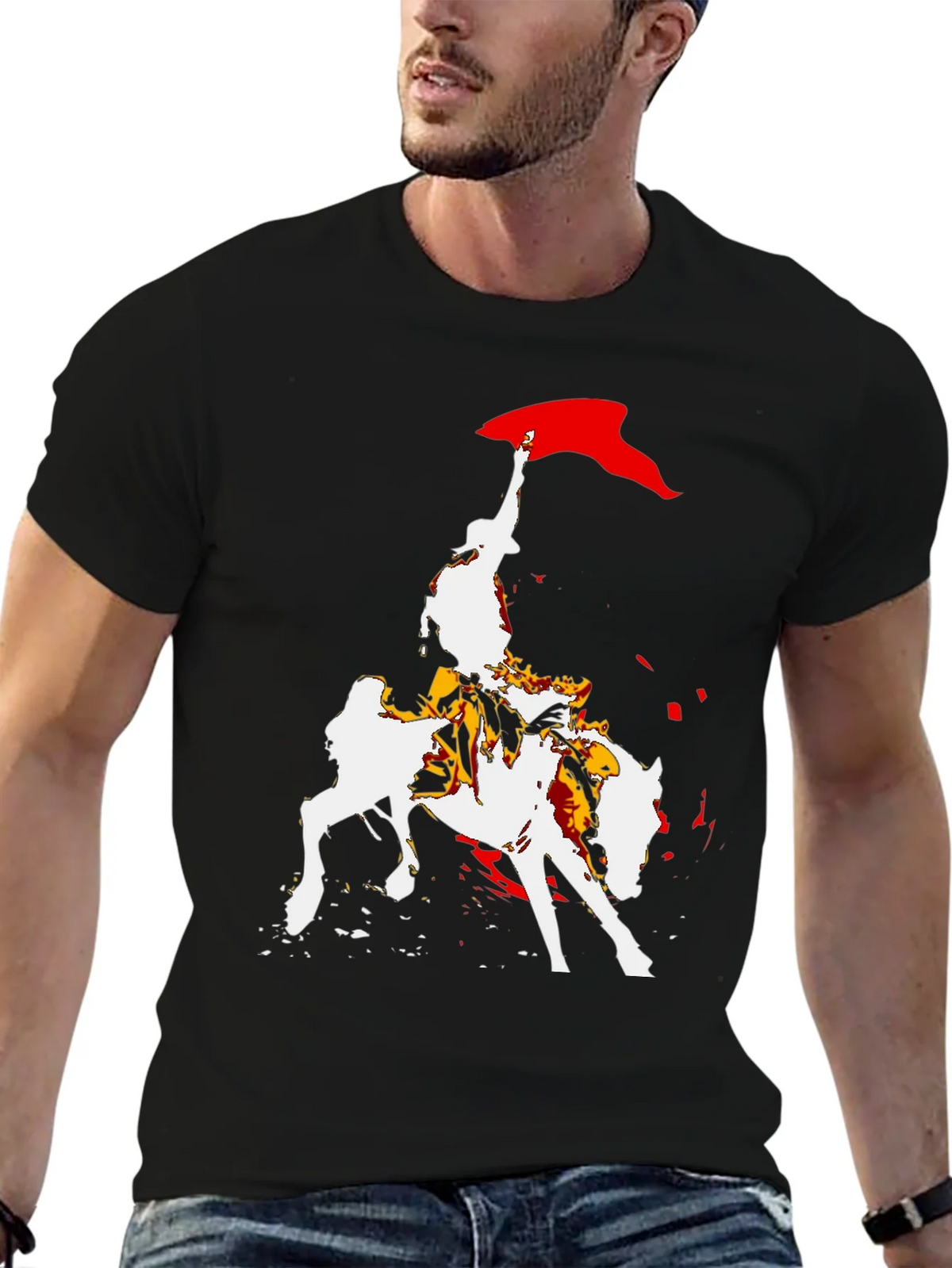Equestrian Graphic Tee - Bold Horse Rider Design product image 6