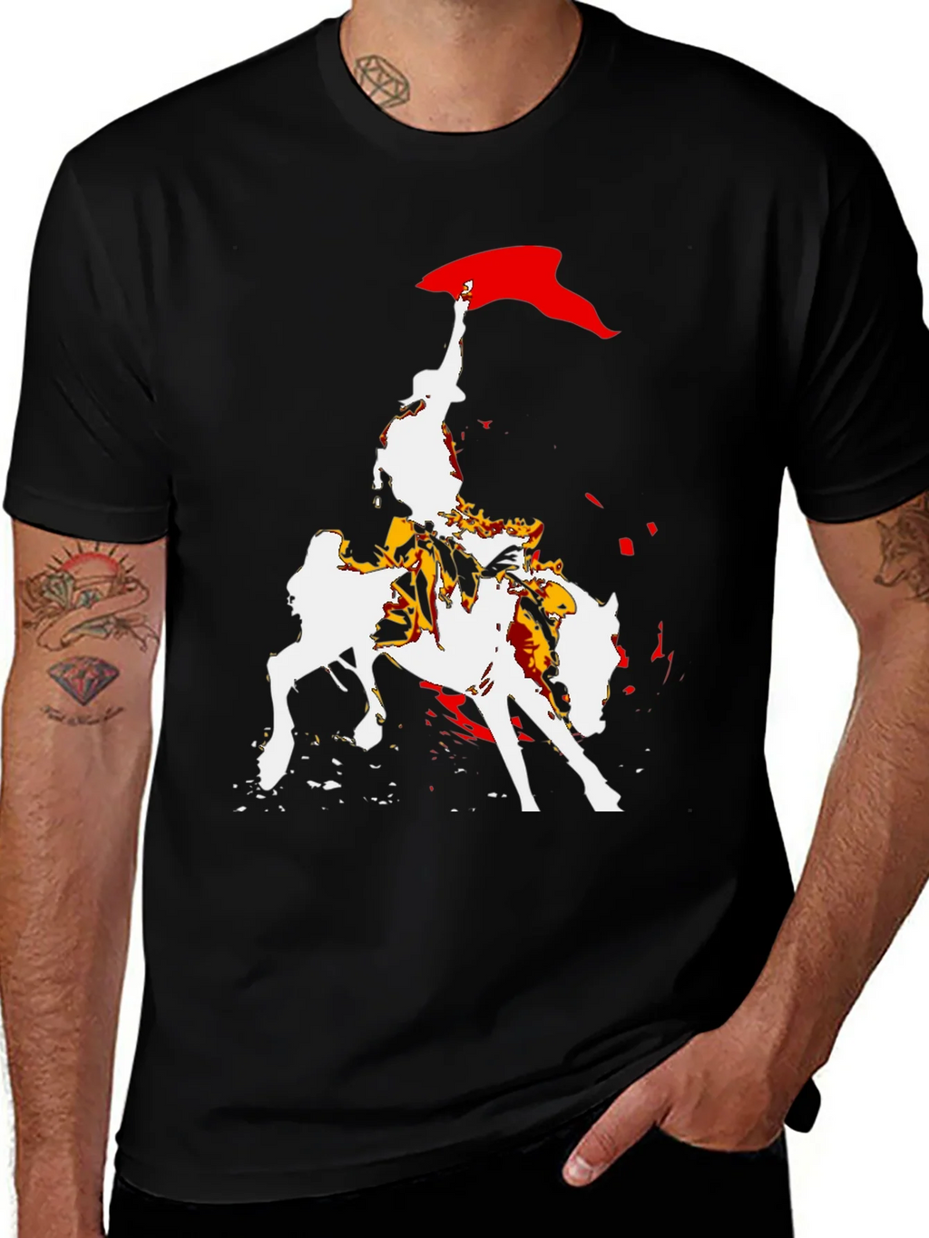 Equestrian Graphic Tee - Bold Horse Rider Design product image 1