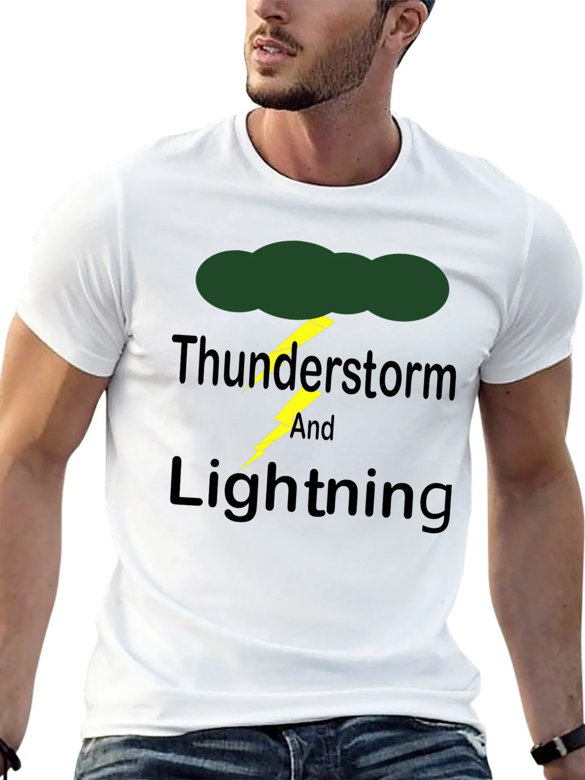 Thunderstorm & Lightning Graphic Print T-Shirt product image 10