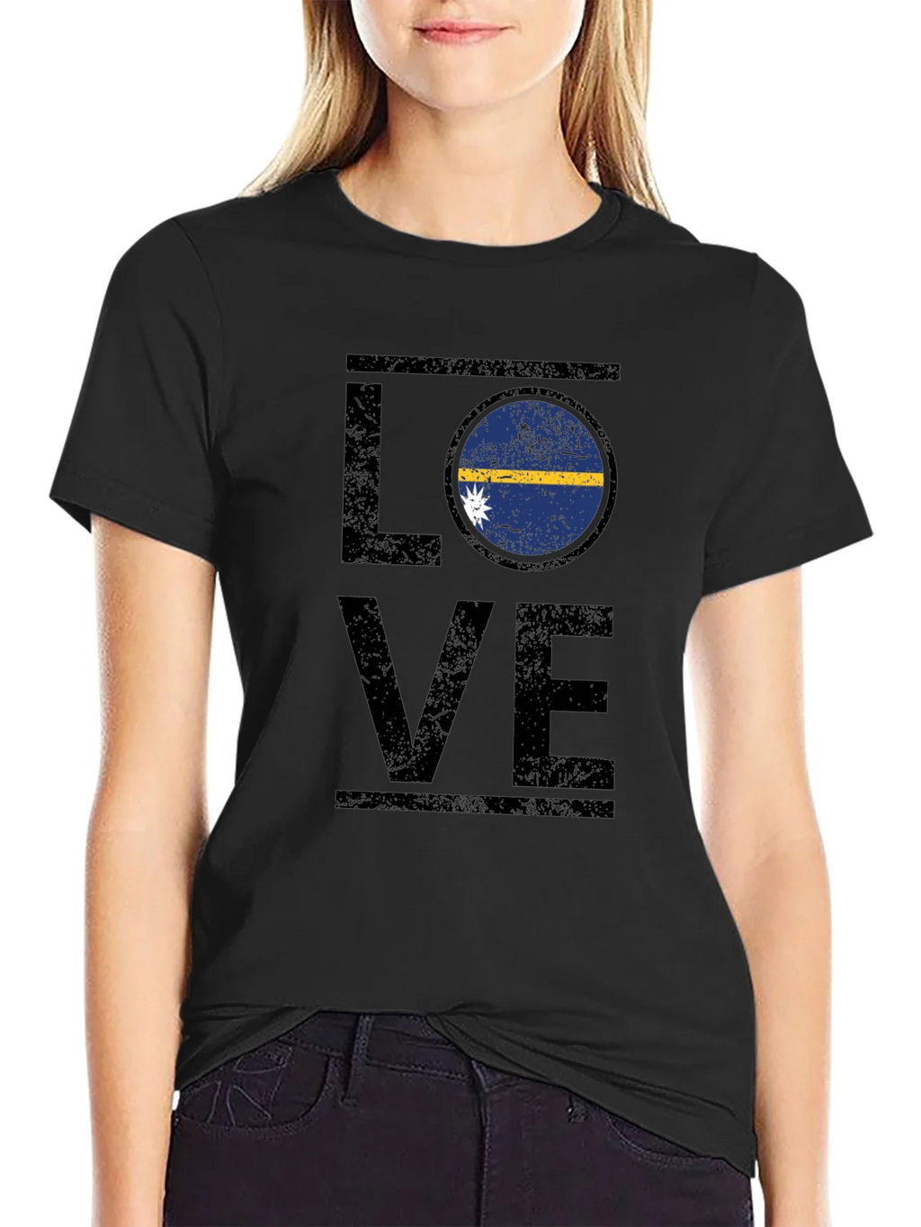 Nauru Flag Love T-Shirt - Distressed Design product image 2