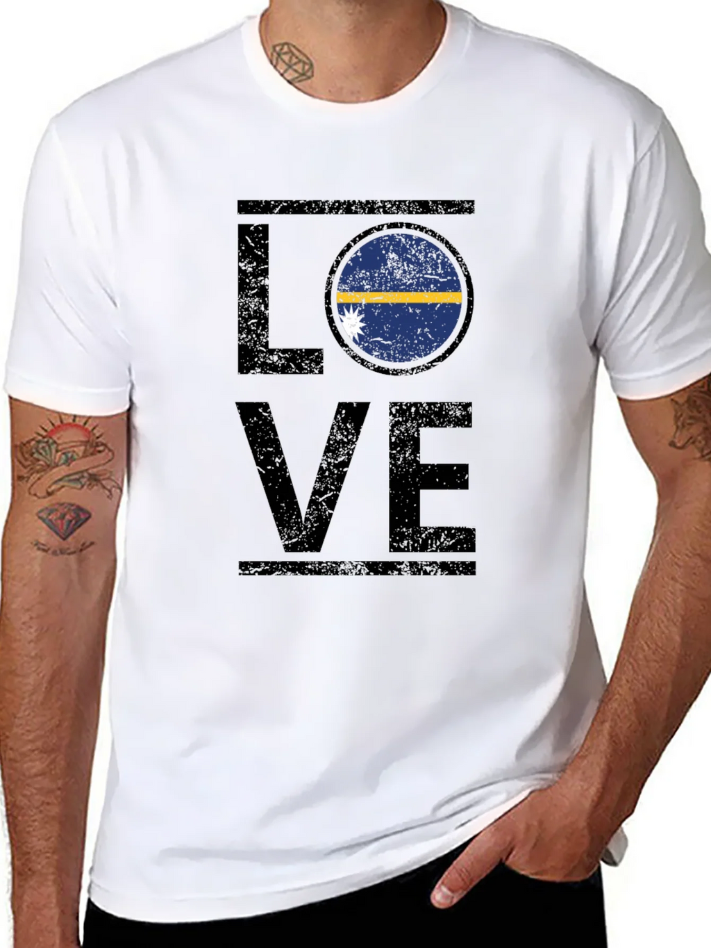 Nauru Flag Love T-Shirt - Distressed Design product image 7