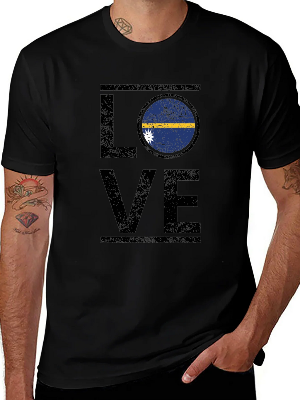 Nauru Flag Love T-Shirt - Distressed Design product image 1
