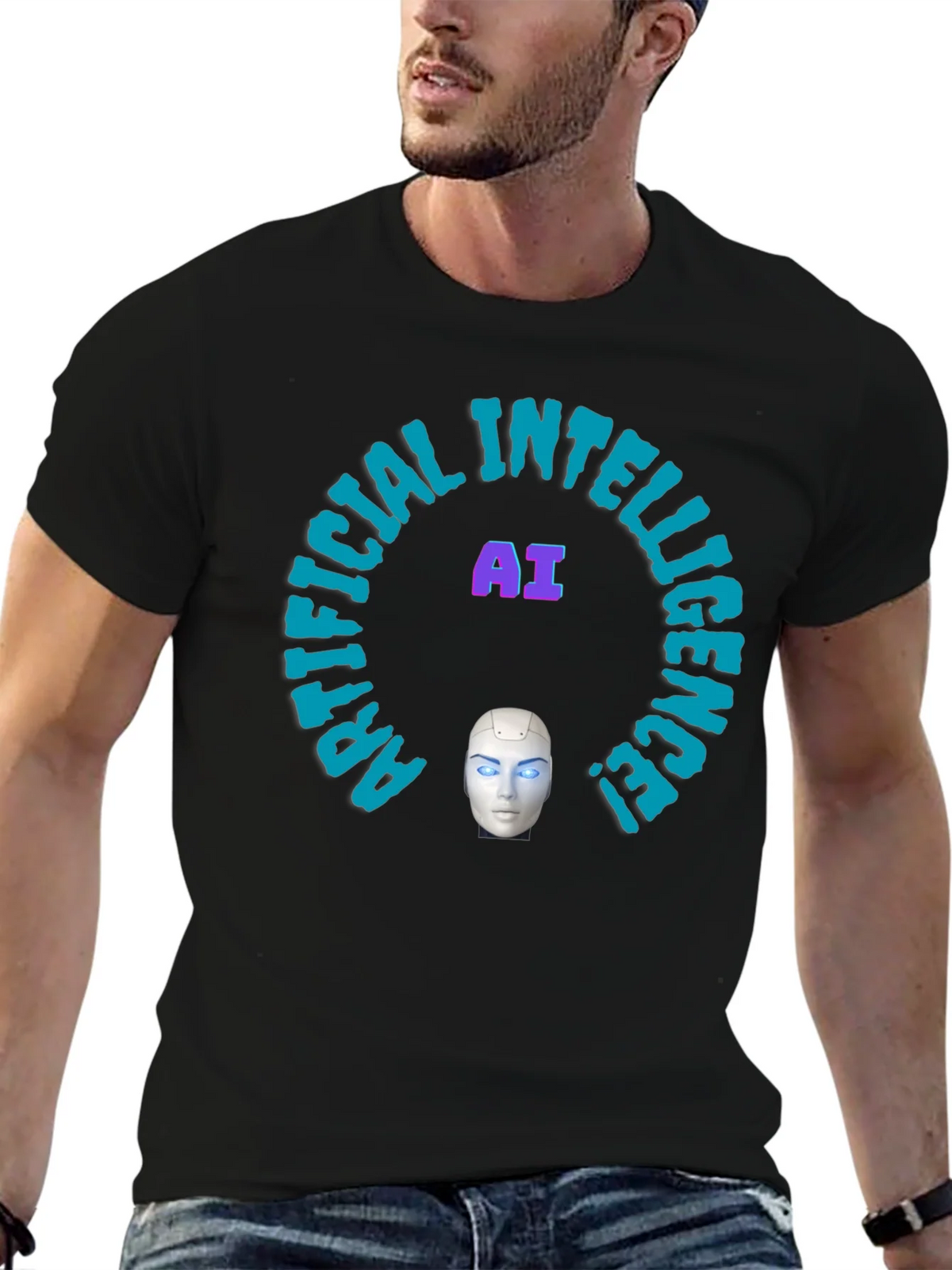 AI Intelligence Graphic Tee - Futuristic Design product image 6