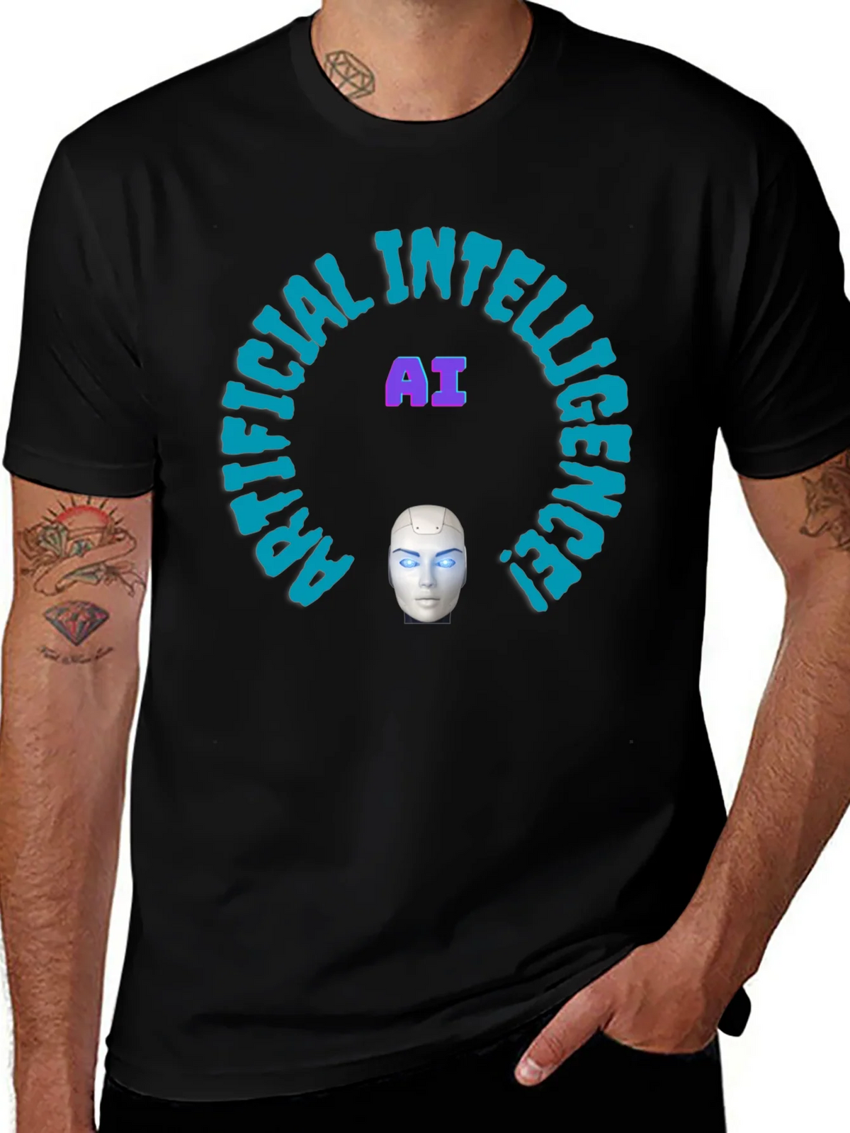 AI Intelligence Graphic Tee - Futuristic Design product image 1