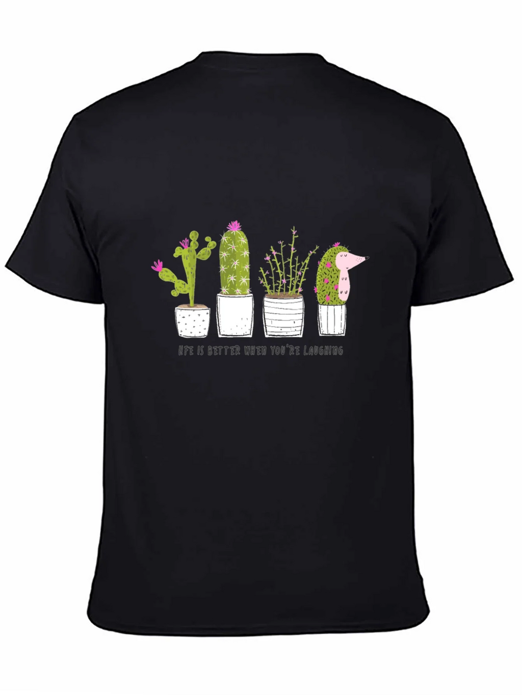 Cactus & Hedgehog Graphic Tee - Life is Better Laughing product image 2