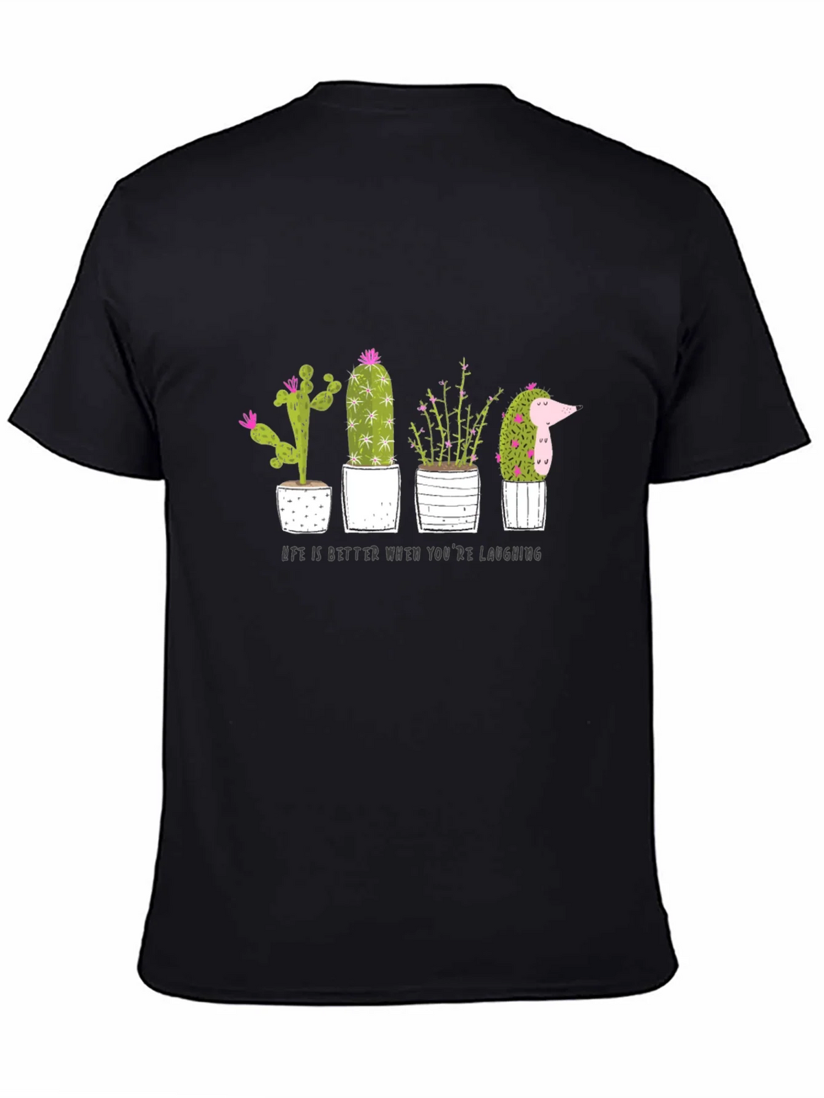 Cactus & Hedgehog Graphic Tee - Life is Better Laughing product image 2