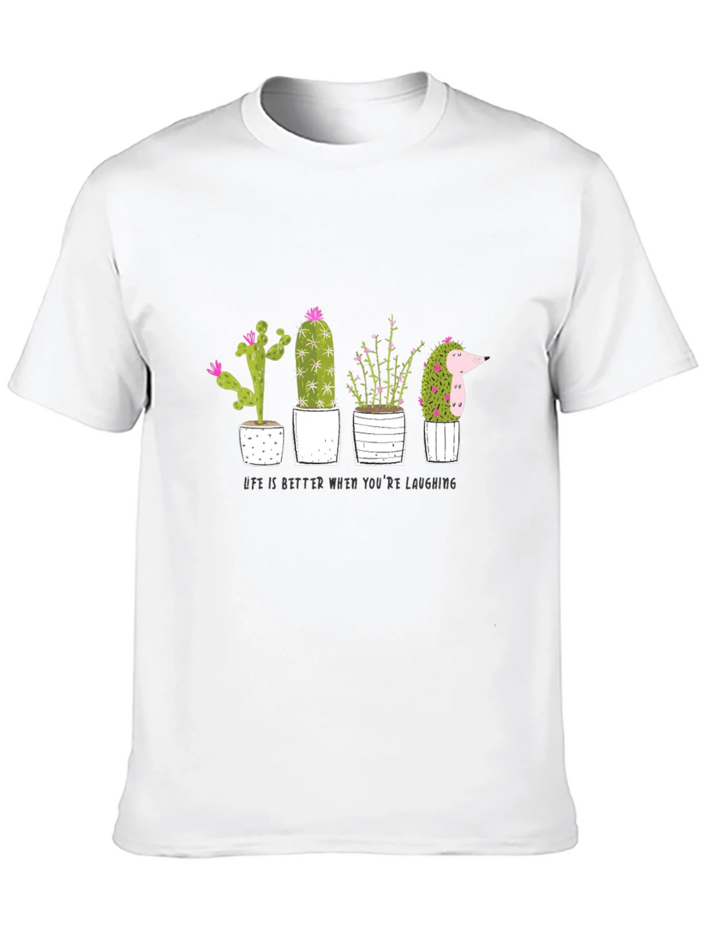 Cactus & Hedgehog Graphic Tee - Life is Better Laughing product image 5