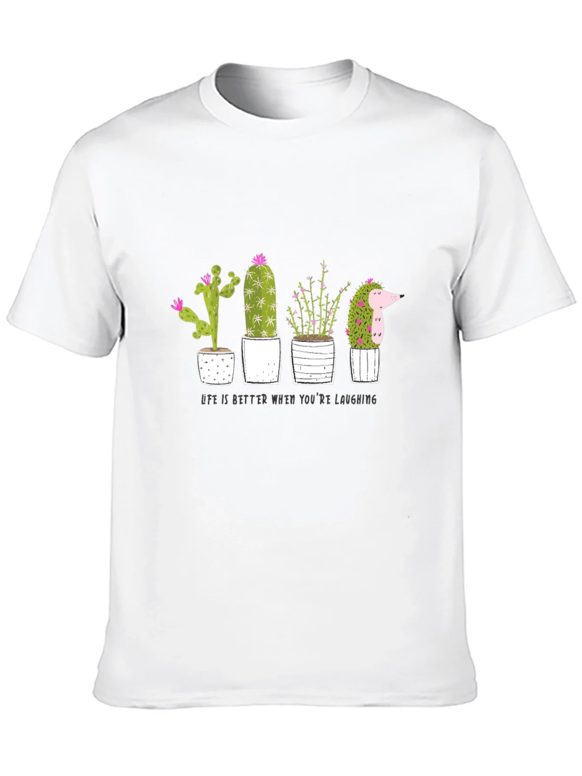 Cactus & Hedgehog Graphic Tee - Life is Better Laughing product image 5