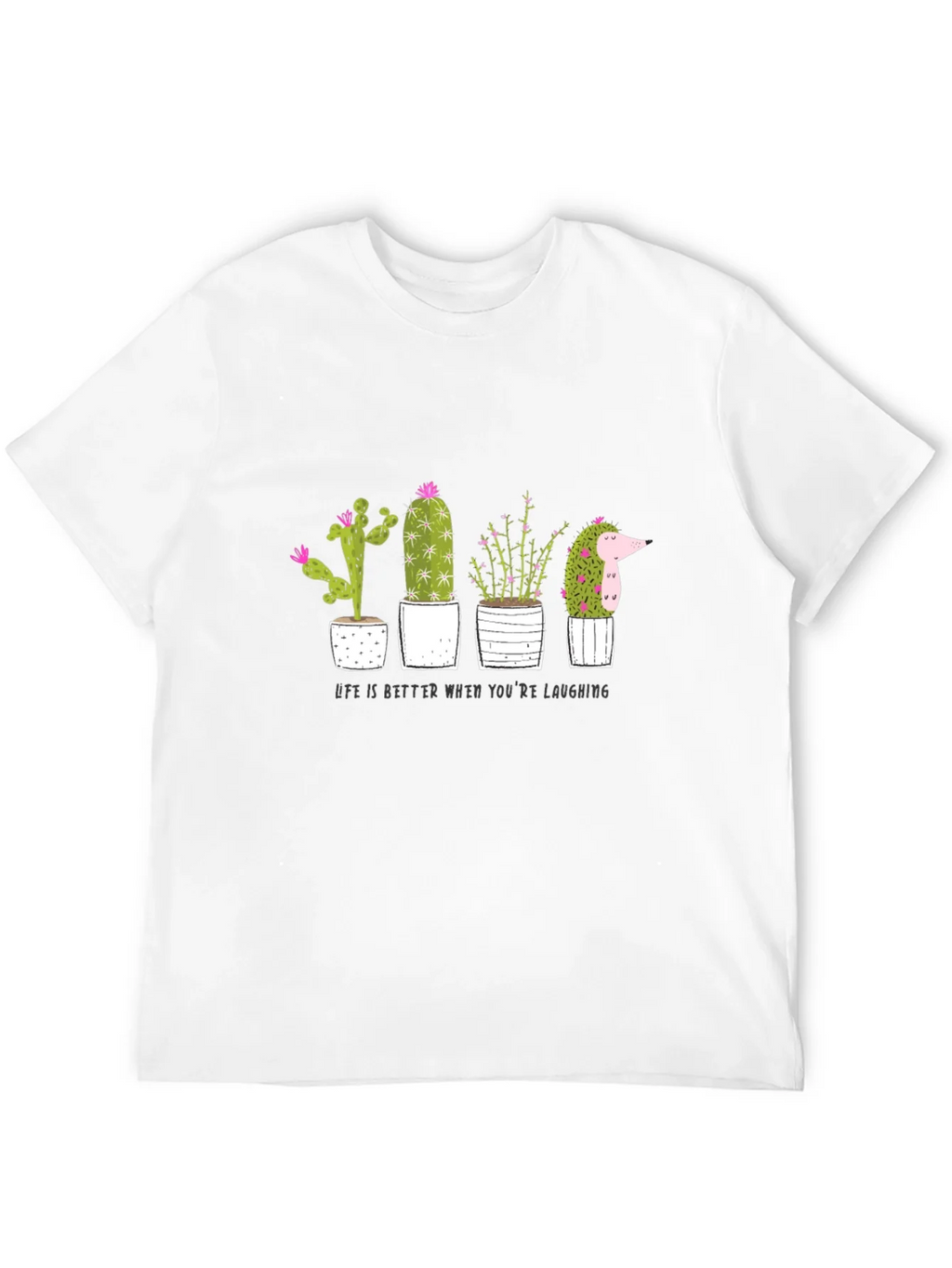 Cactus & Hedgehog Graphic Tee - Life is Better Laughing product image 7