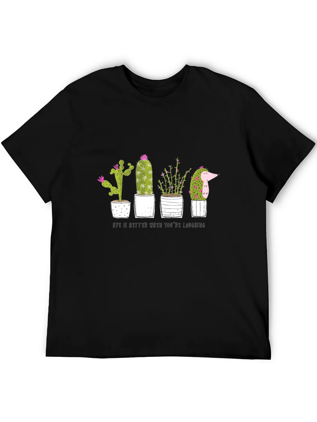 Cactus & Hedgehog Graphic Tee - Life is Better Laughing product image 3
