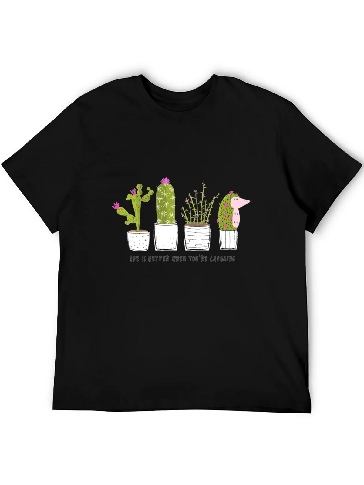 Cactus & Hedgehog Graphic Tee - Life is Better Laughing product image 3