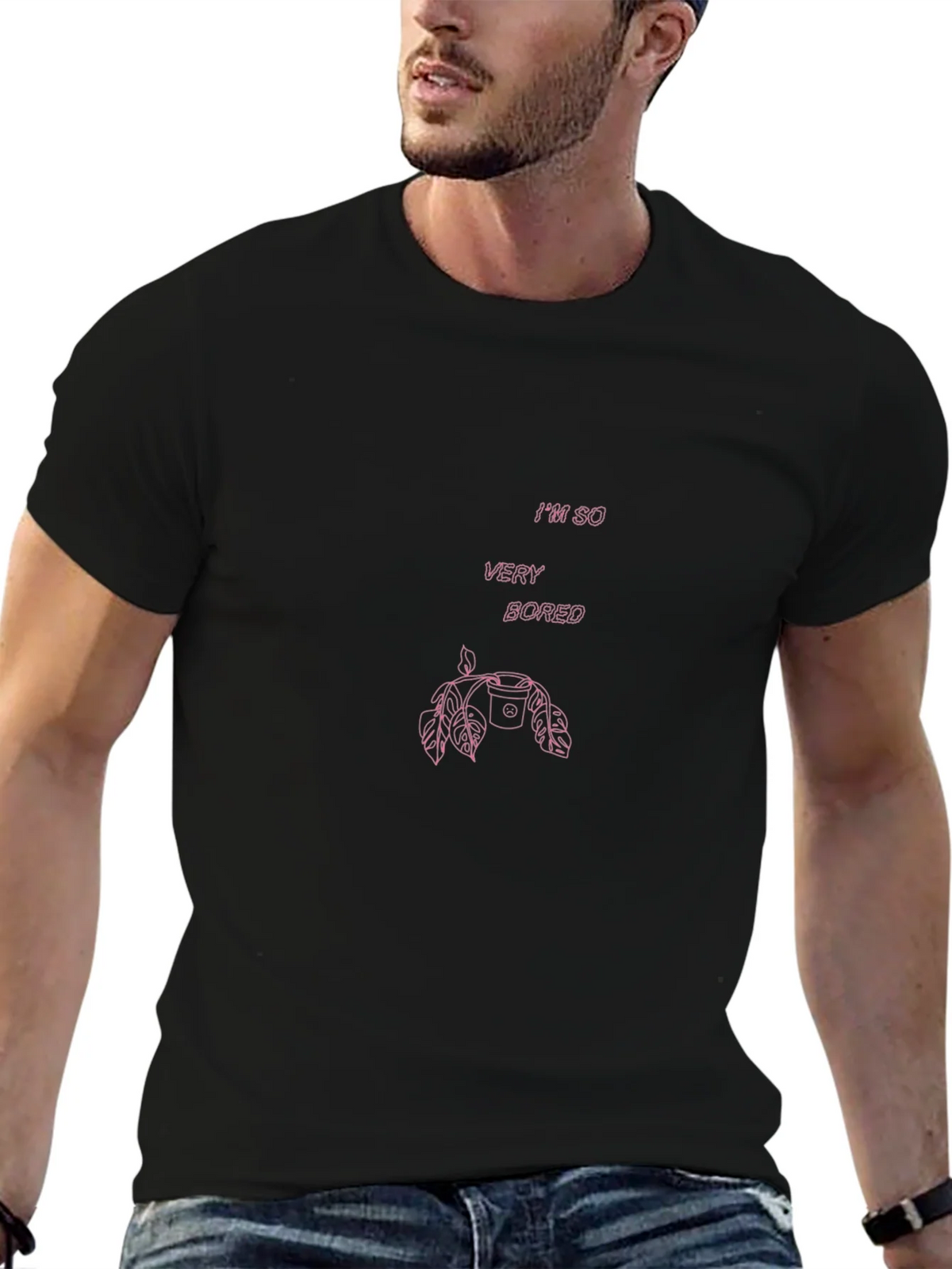 Im So Very Bored Pink Graphic T-Shirt product image 6