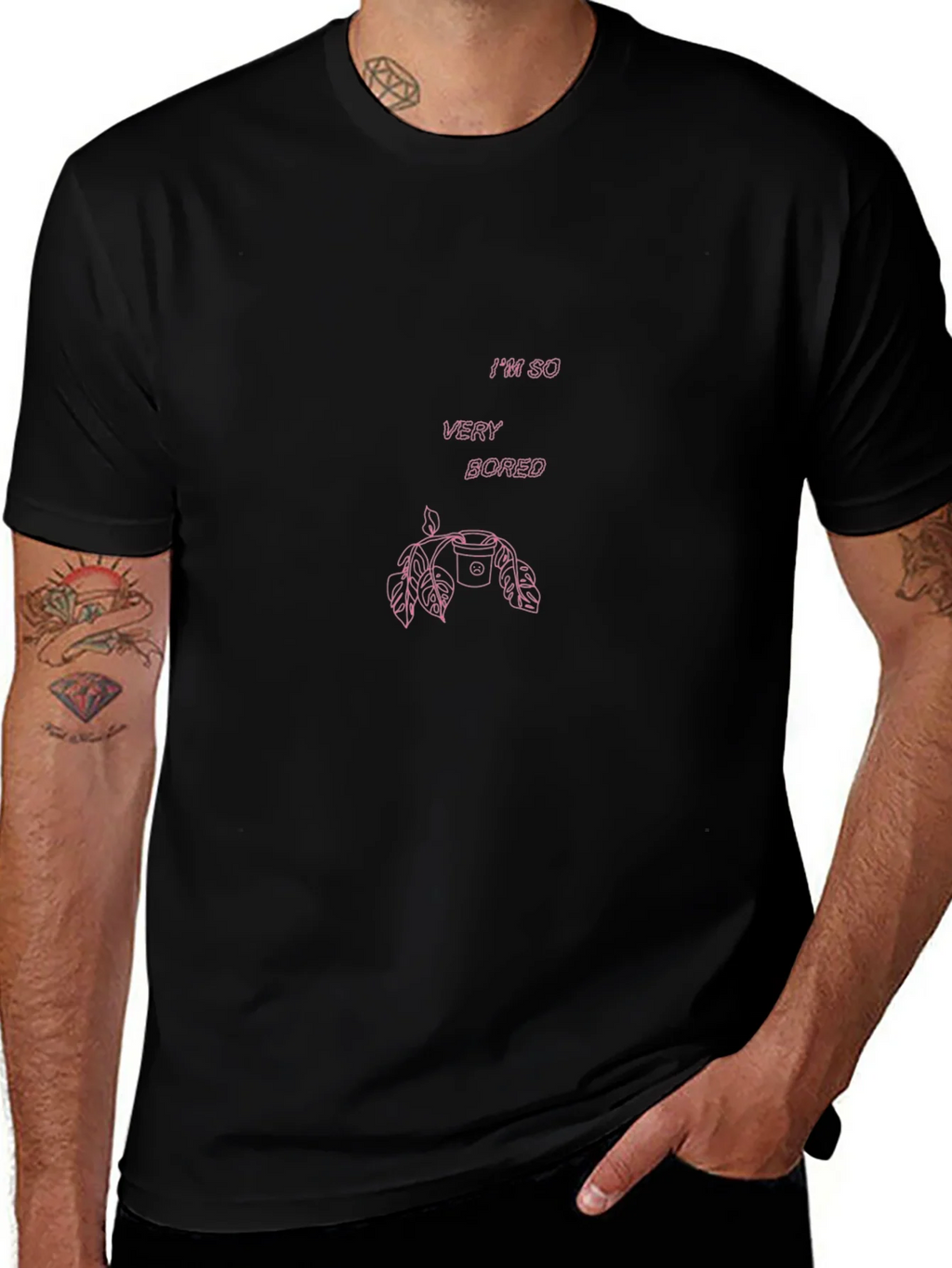 Im So Very Bored Pink Graphic T-Shirt product image 1
