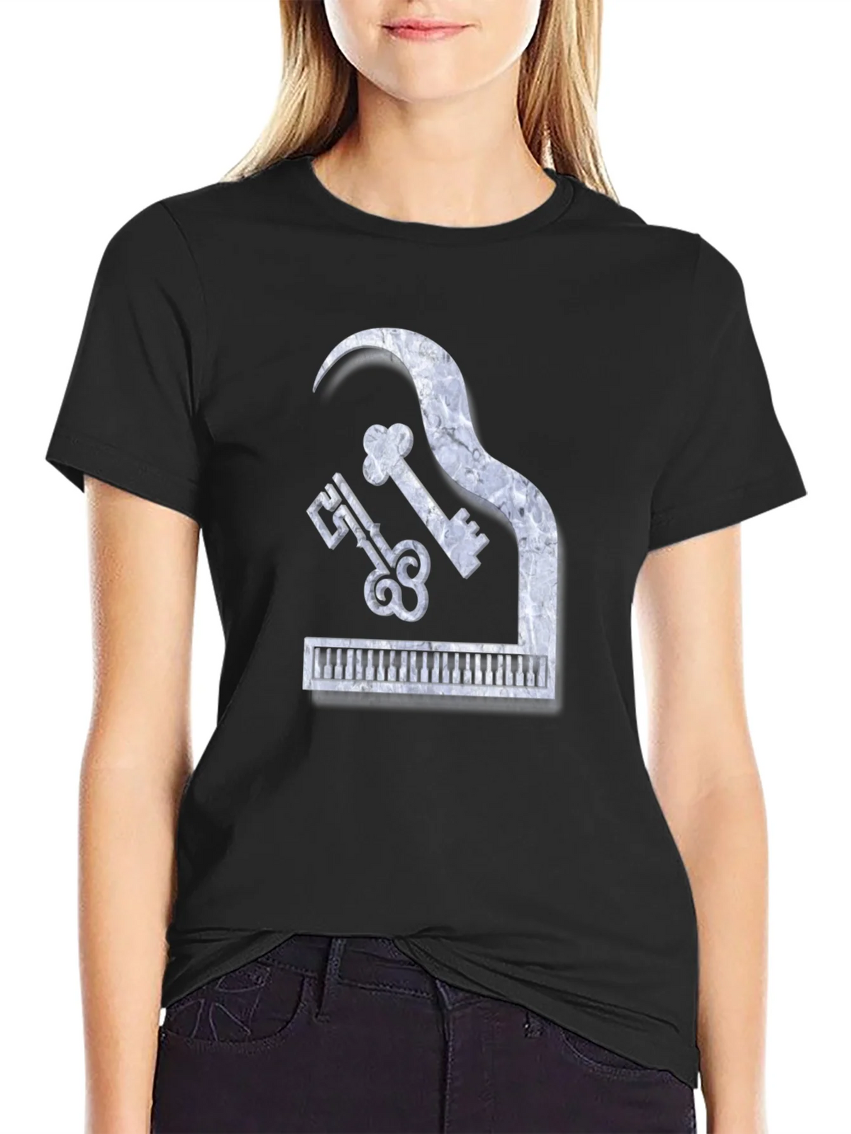 Piano Keys Marble Look Graphic Tee product image 2