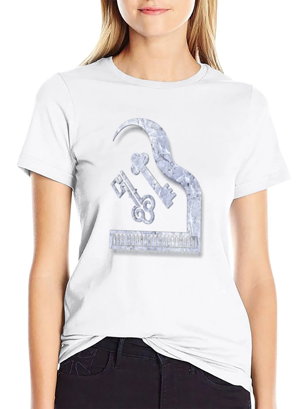 Piano Keys Marble Look Graphic Tee product image 8