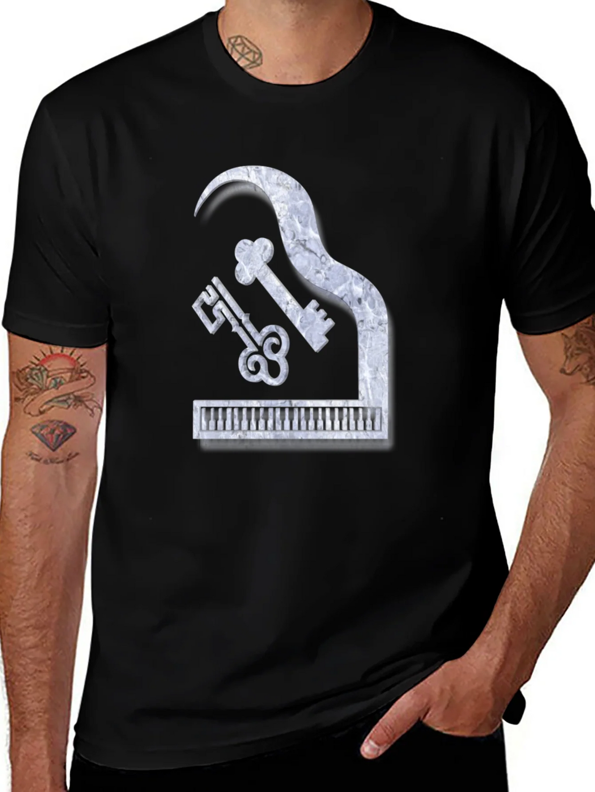 Piano Keys Marble Look Graphic Tee product image 1