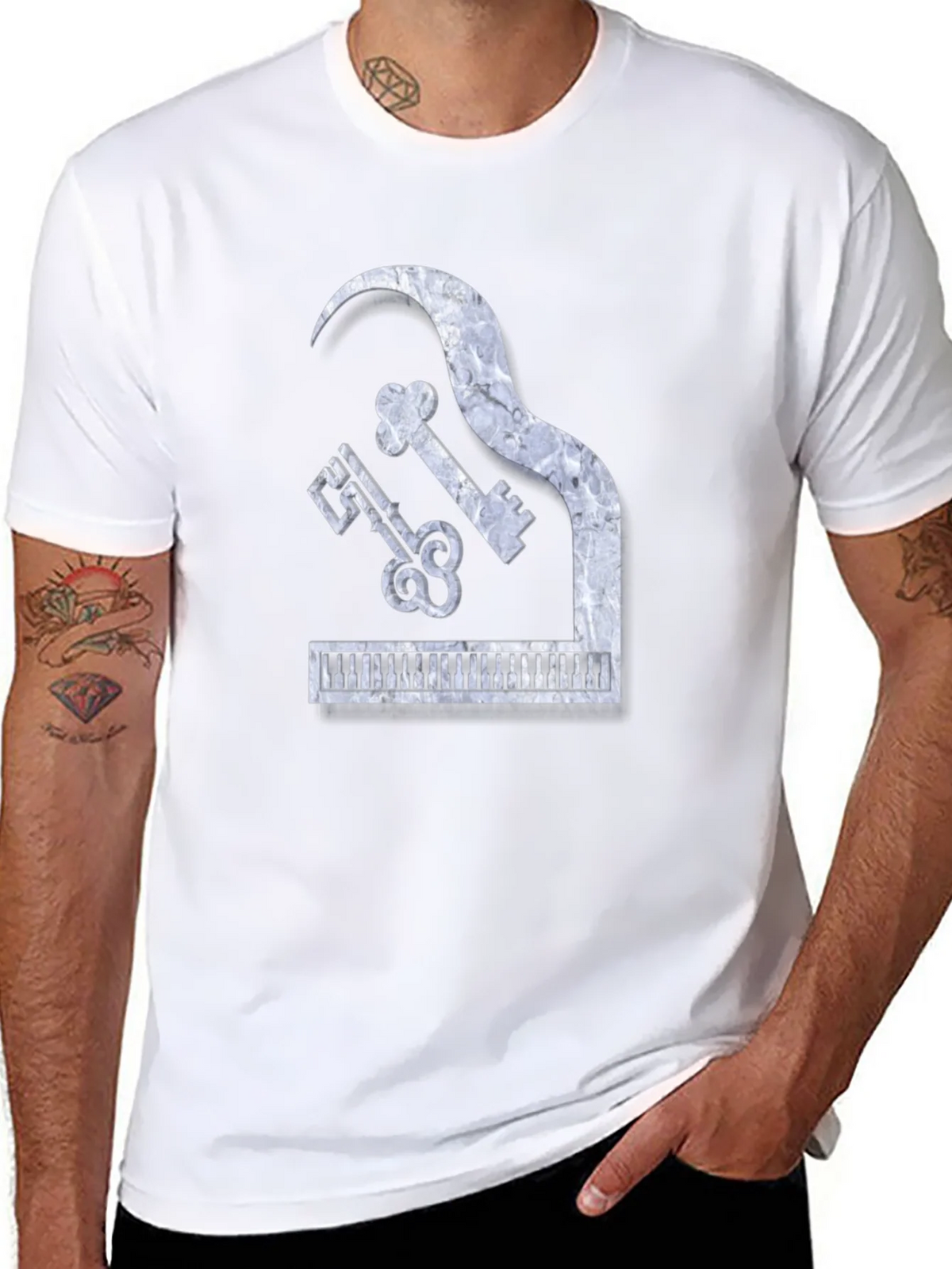 Piano Keys Marble Look Graphic Tee product image 7