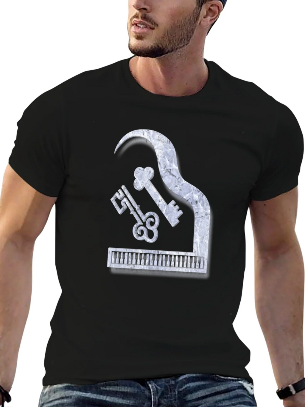 Piano Keys Marble Look Graphic Tee product image 6
