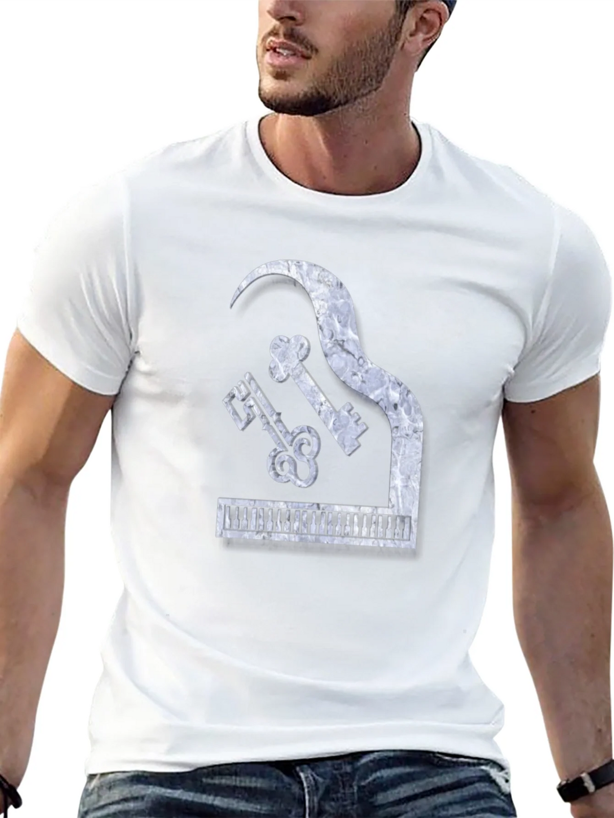 Piano Keys Marble Look Graphic Tee product image 12