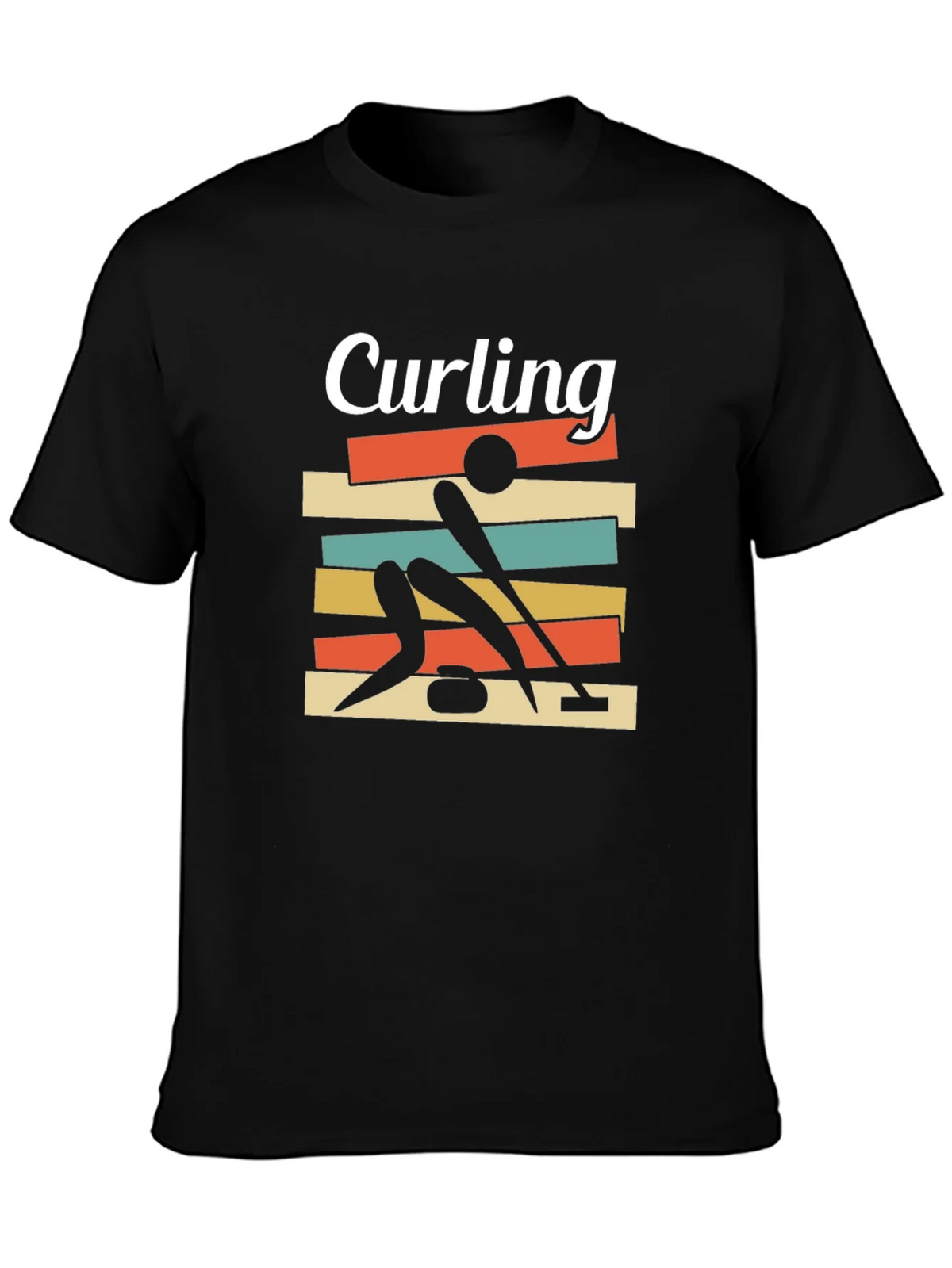 Curling Retro Graphic Tee | Unique Sporty Design T-Shirt product image 3