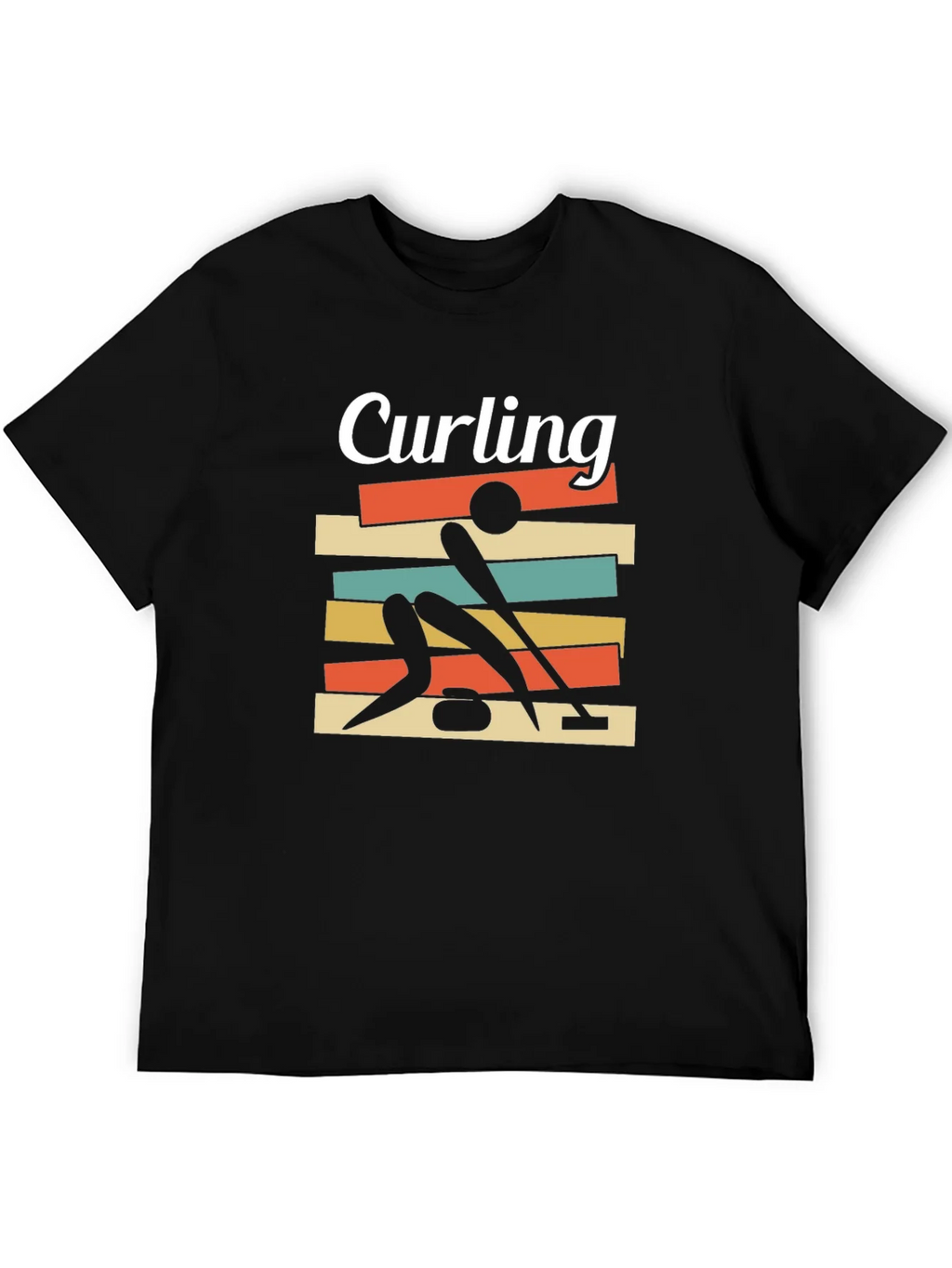 Curling Retro Graphic Tee | Unique Sporty Design T-Shirt product image 4