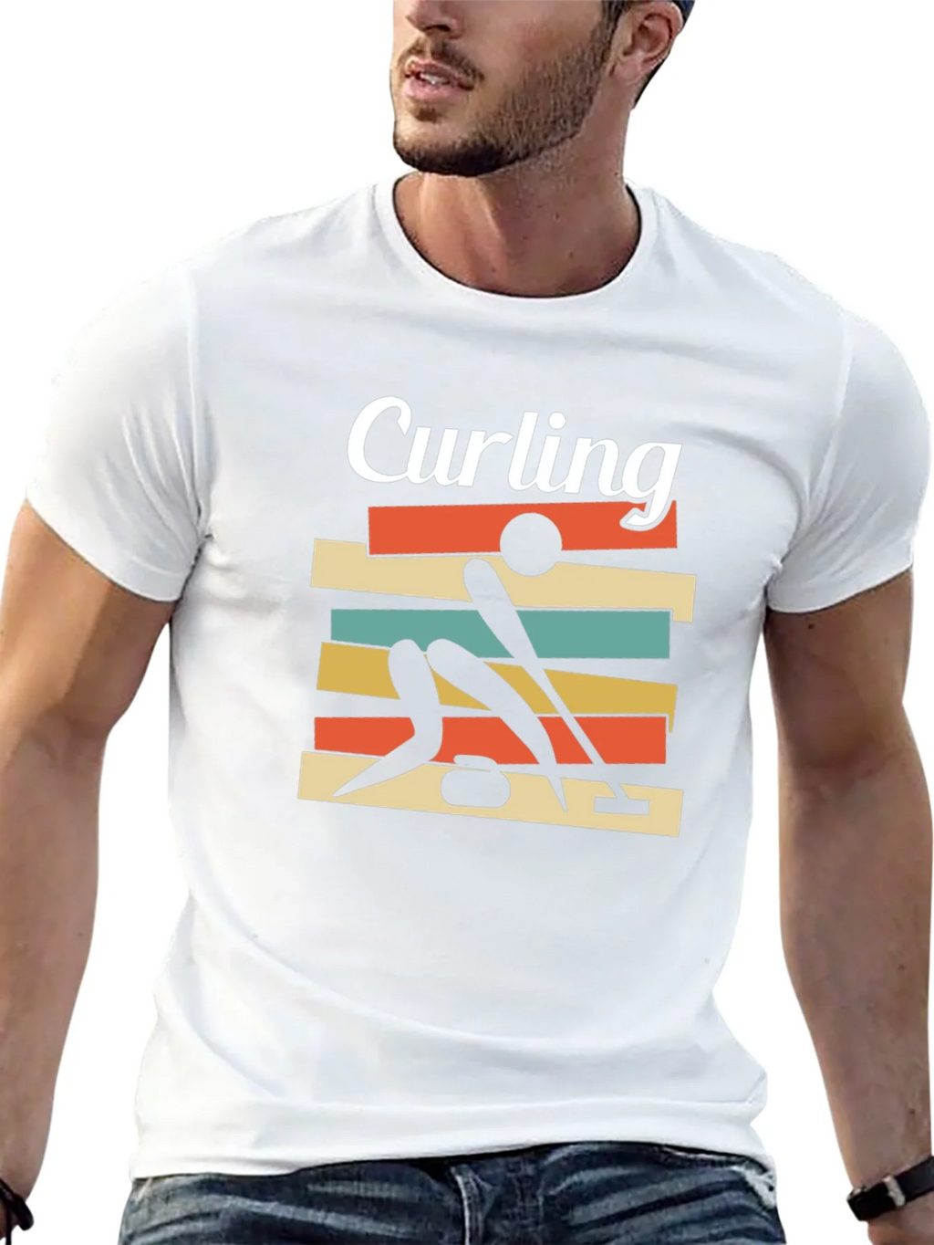 Curling Retro Graphic Tee | Unique Sporty Design T-Shirt product image 11