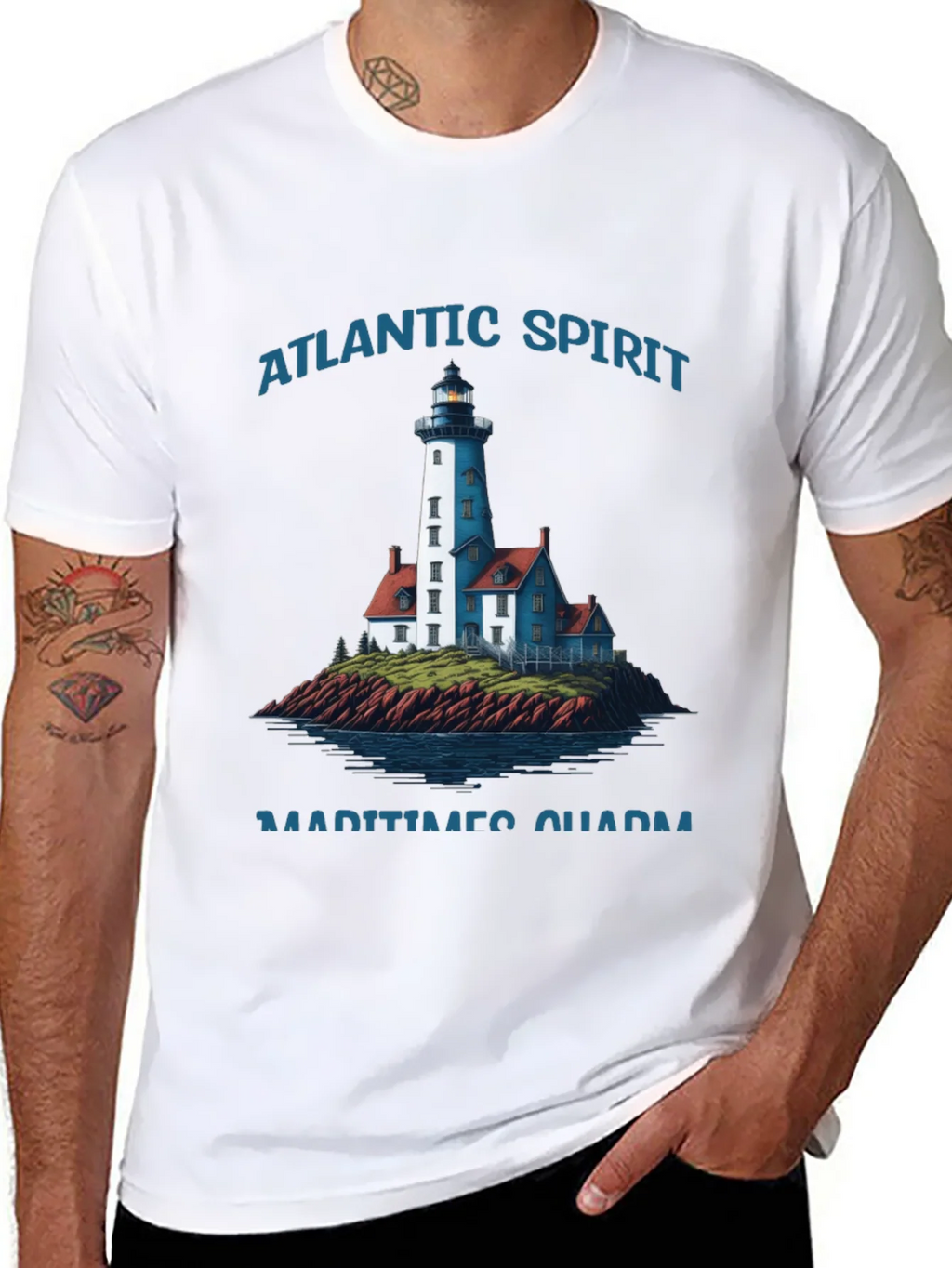 Atlantic Spirit Lighthouse Graphic T-Shirt product image 7