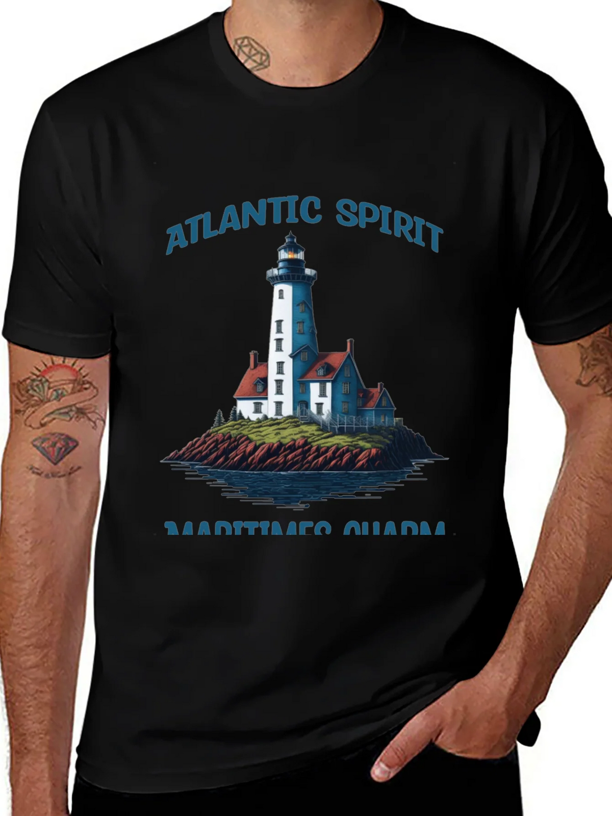 Atlantic Spirit Lighthouse Graphic T-Shirt product image 1