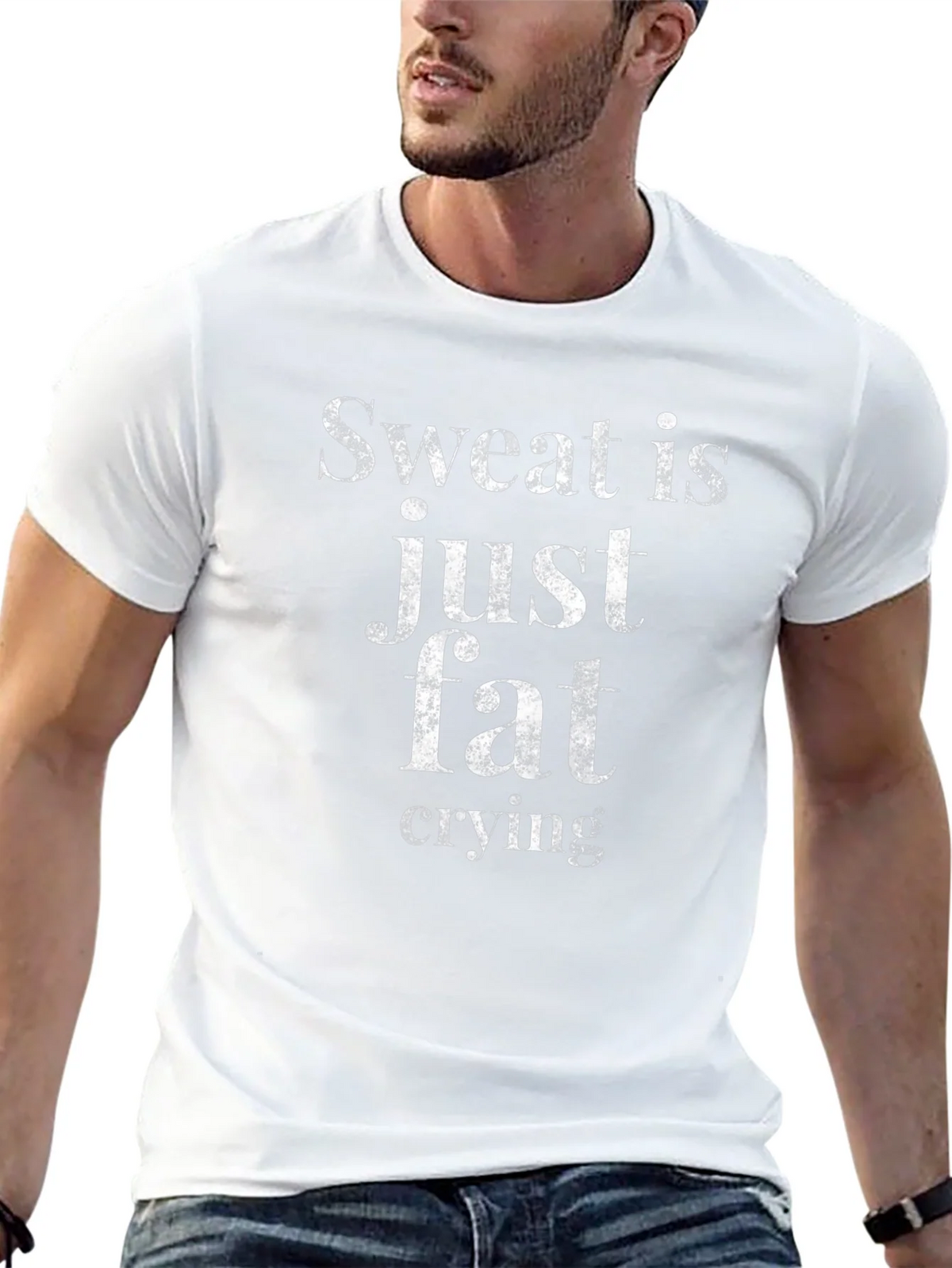 Sweat is Just Fat Crying Graphic Tee product image 12
