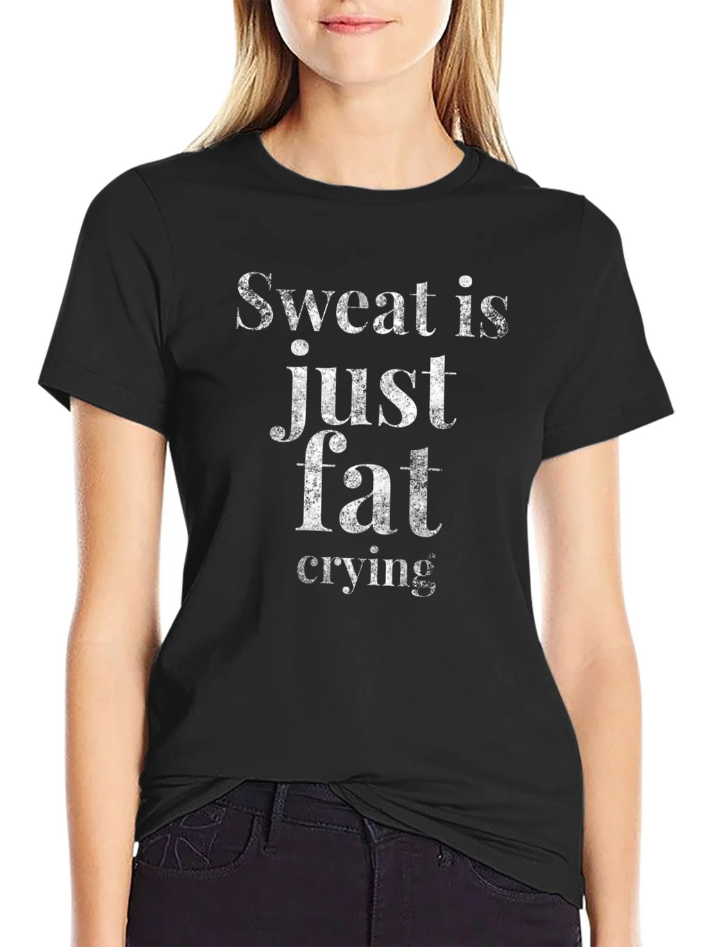 Sweat is Just Fat Crying Graphic Tee product image 2
