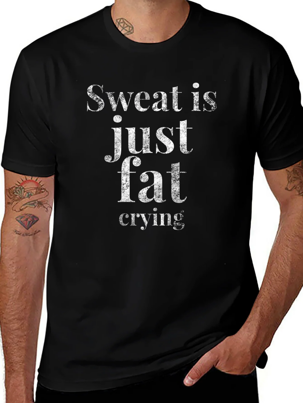 Sweat is Just Fat Crying Graphic Tee product image 1
