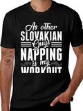 Slovakian Napping Workout Black T-Shirt product image 1