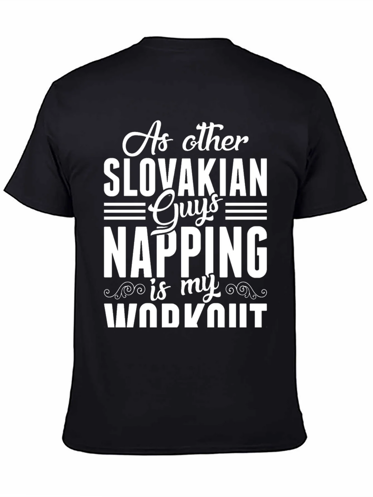 Slovakian Napping Workout Black T-Shirt product image 3