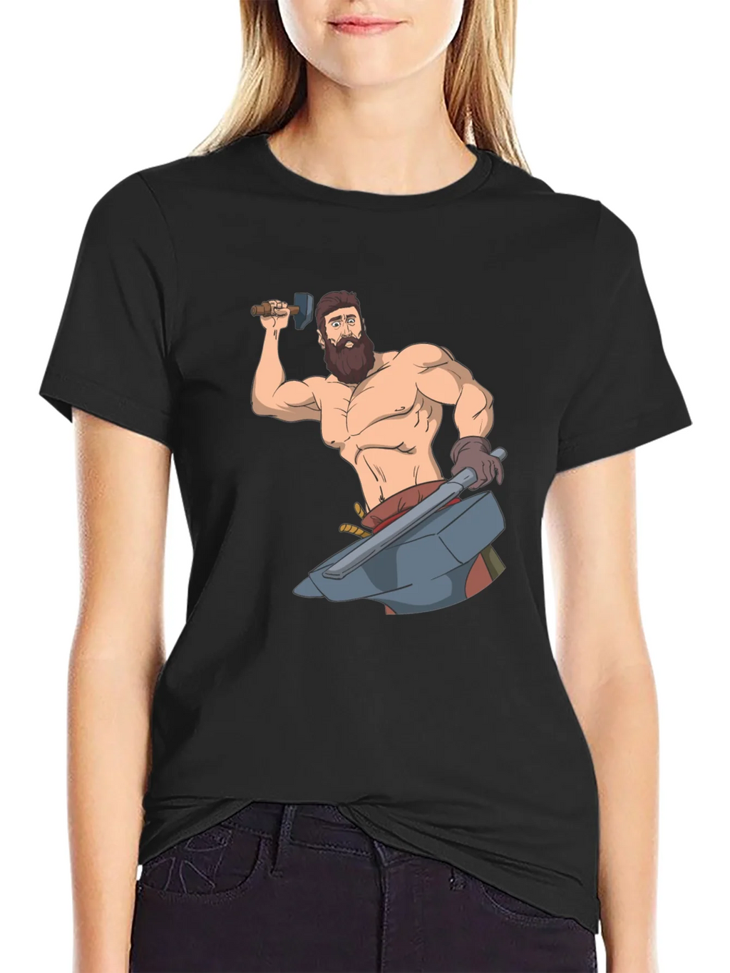 Blacksmith Cartoon Graphic T-Shirt product image 2