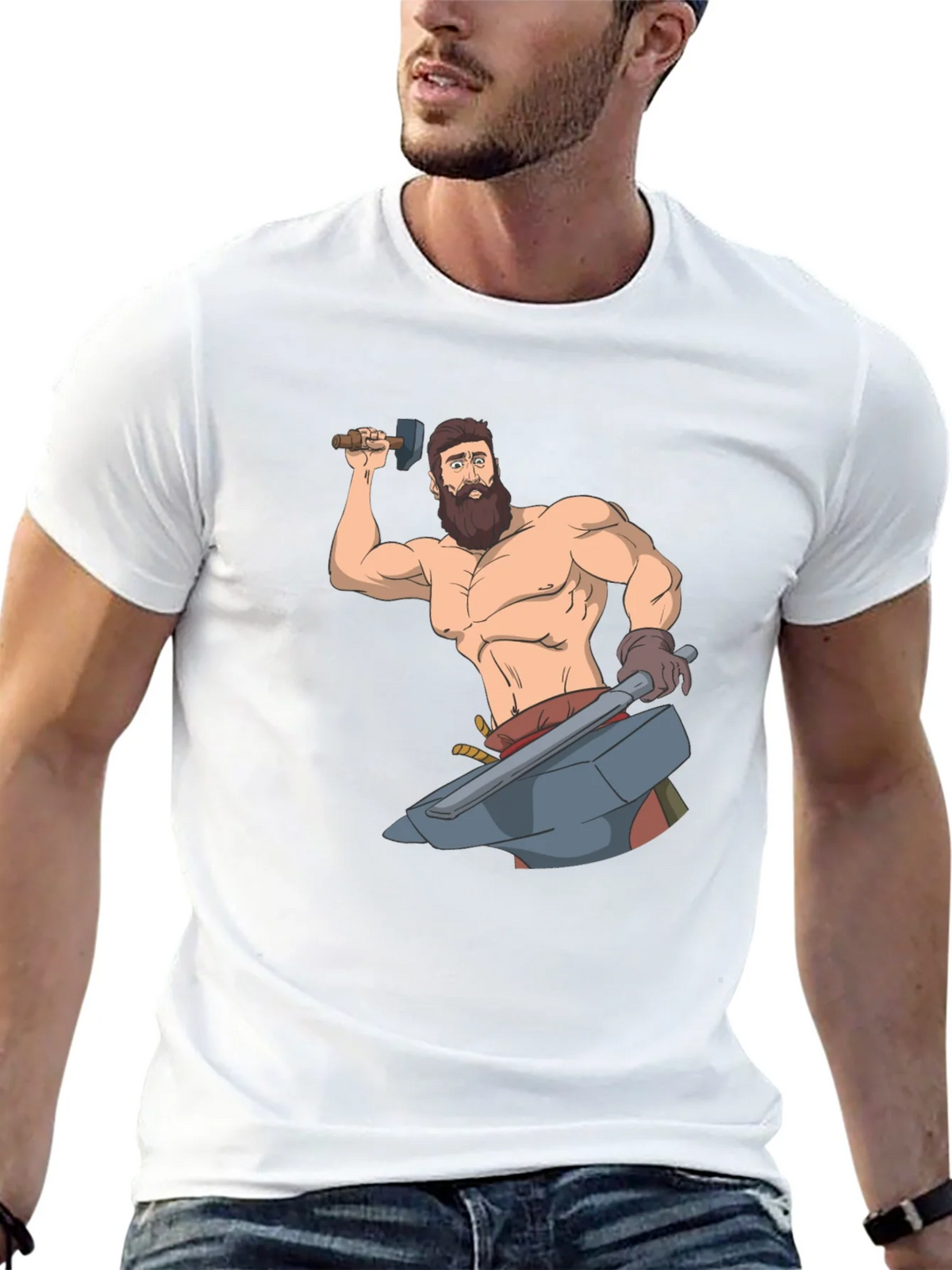 Blacksmith Cartoon Graphic T-Shirt product image 12