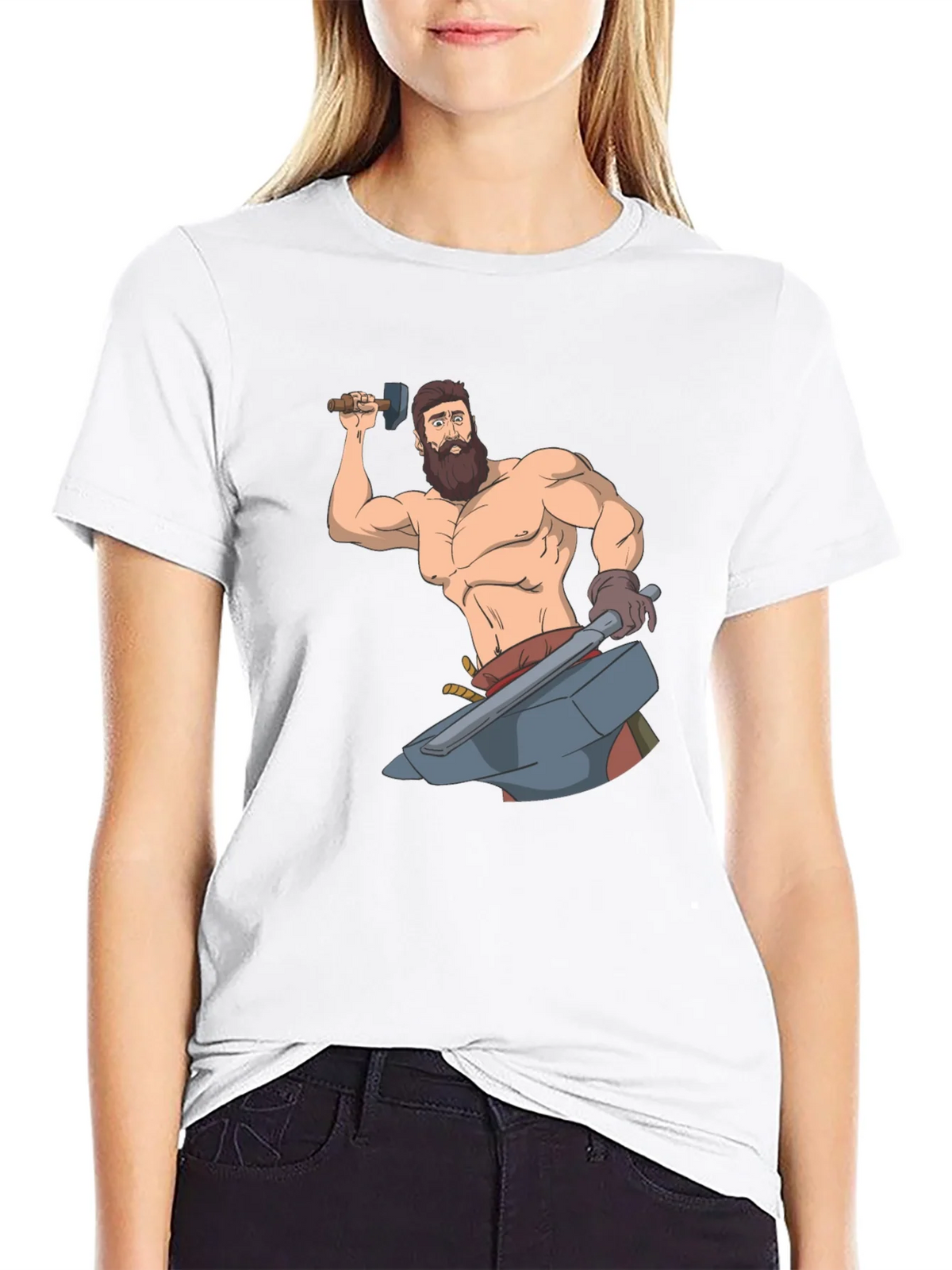 Blacksmith Cartoon Graphic T-Shirt product image 8